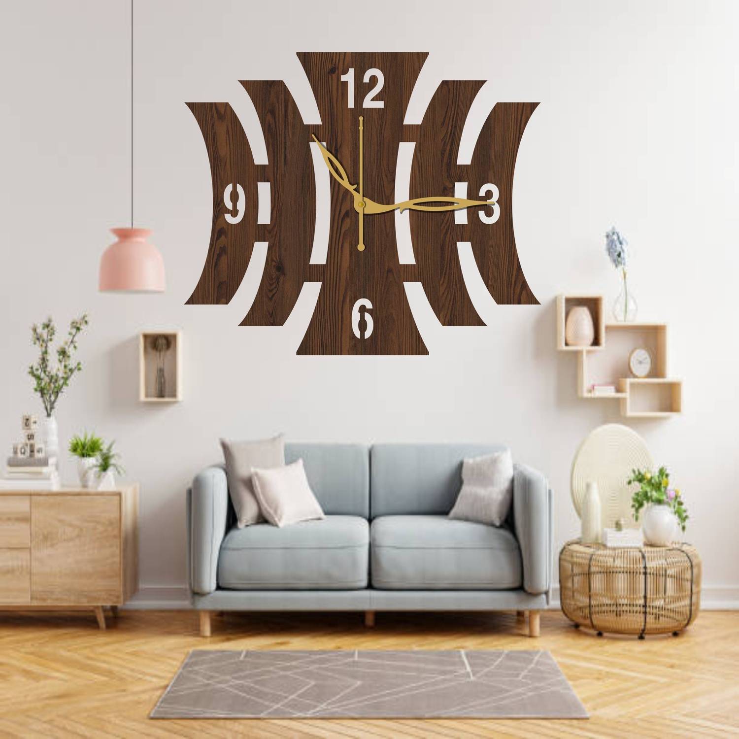 PADMASIDDHI Analog 30 cm X 30 cm Wall Clock (Brown, Without Glass