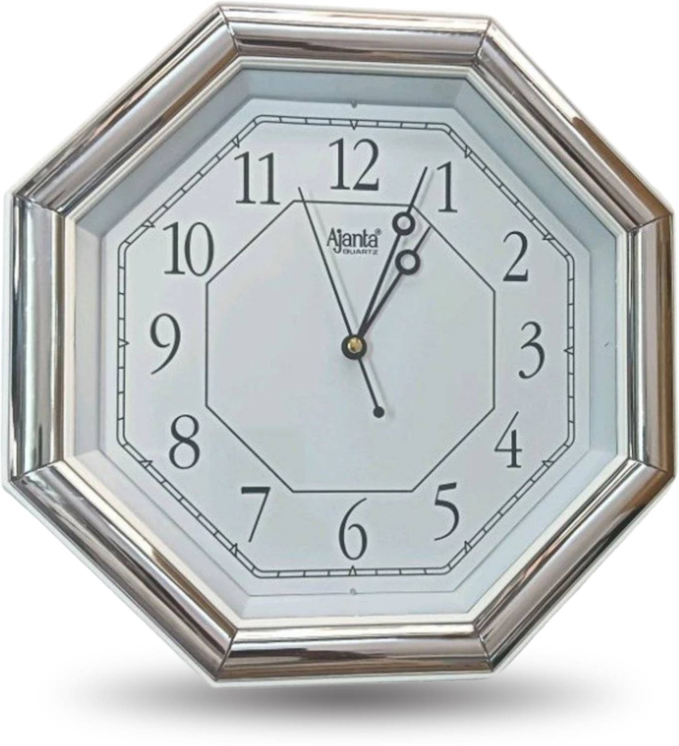 AJANTA Analog 29 cm X 29 cm Wall Clock (Silver, With Glass, Stand