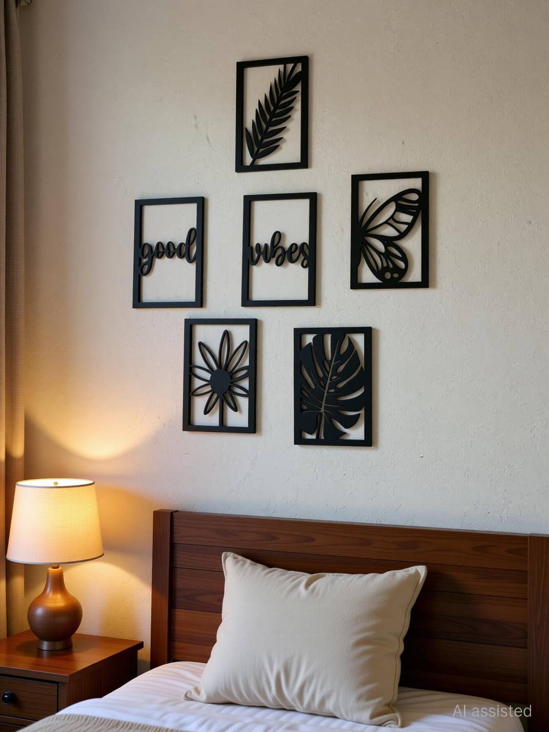 A3 BOX Wooden Wall Decor Hangings Living Room, Bedroom, Kitchen, Office Pack of 6