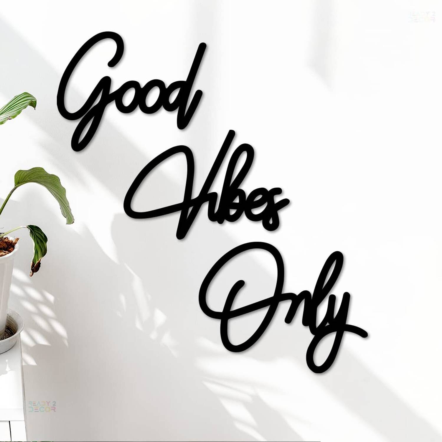 Brothers Creation Good Vibes Only Decorative Wooden Wall Hanging for Home Decoration Item