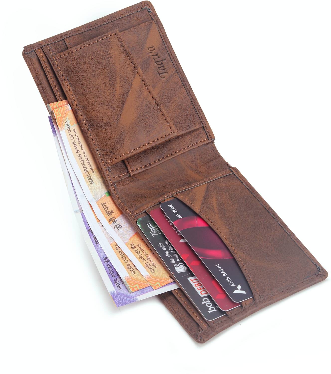 TAQWA Men Trendy Brown Genuine Leather, Artificial Leather Wallet...mo