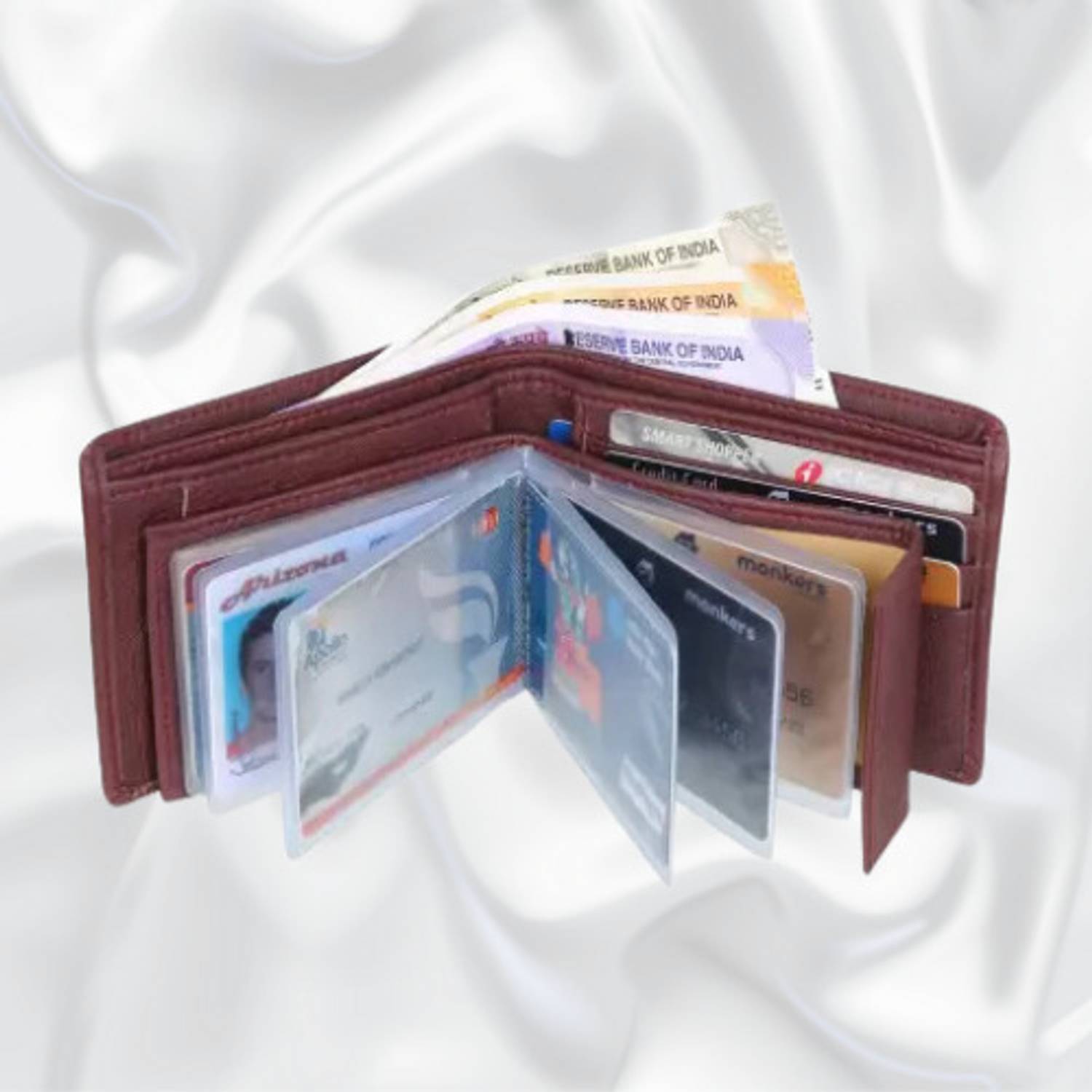 AMNEE Men Casual, Evening/Party, Formal, Trendy, Travel Brown Artificial Leather Money Clip