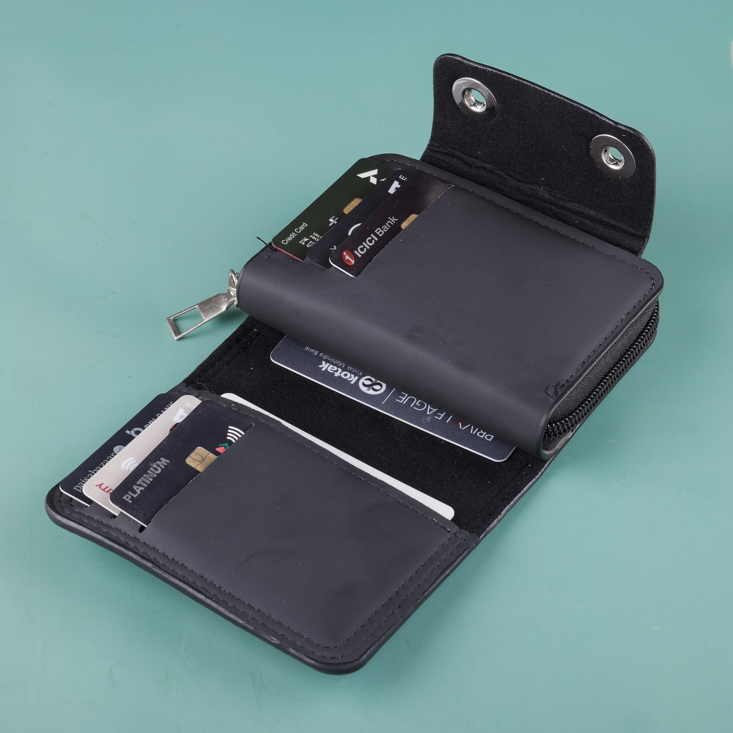 Image of KILLER Men Casual, Formal Black Artificial Leather RFID Card Holder (11 Card Slots)