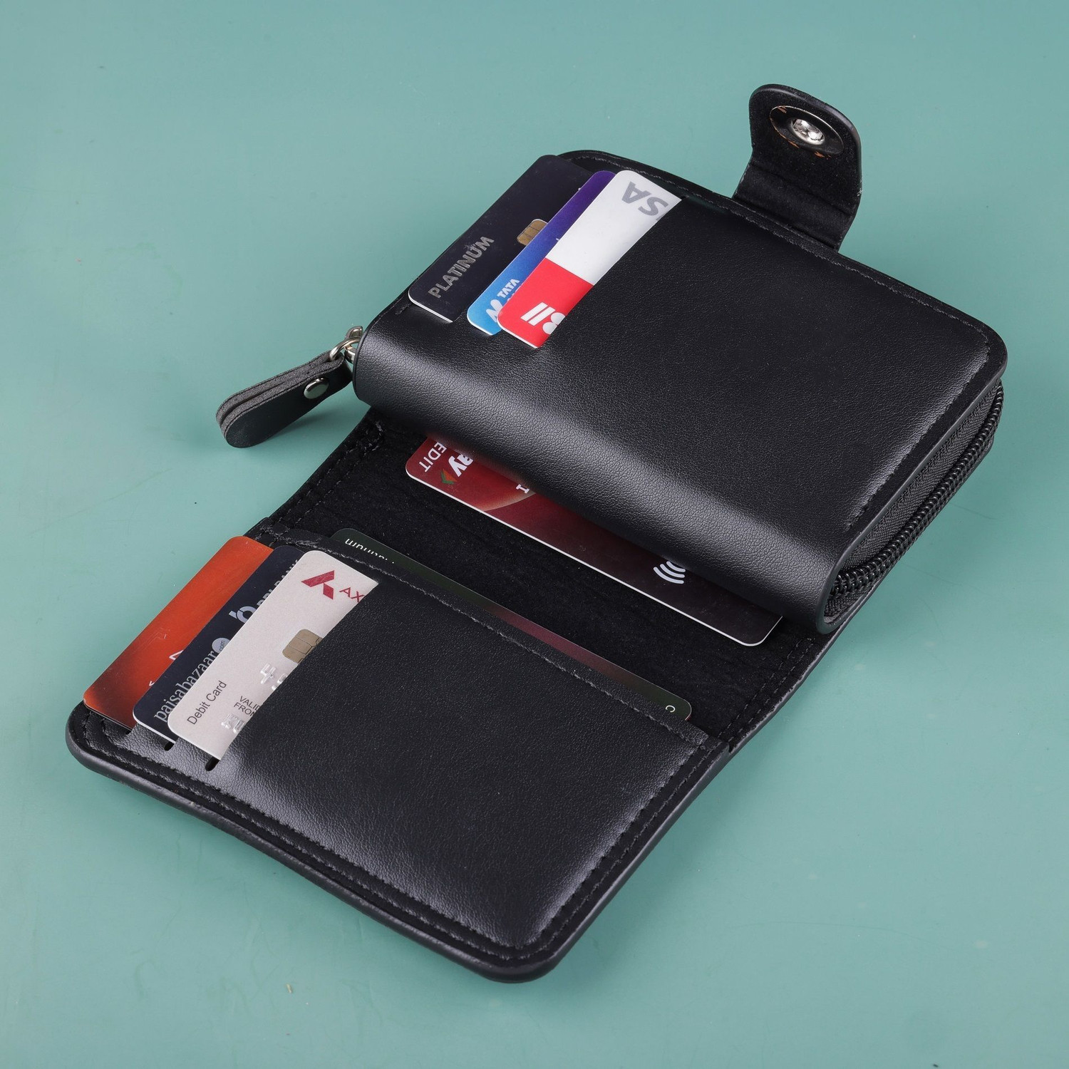Image of METRONAUT Men Casual, Formal Black Genuine Leather Card Holder