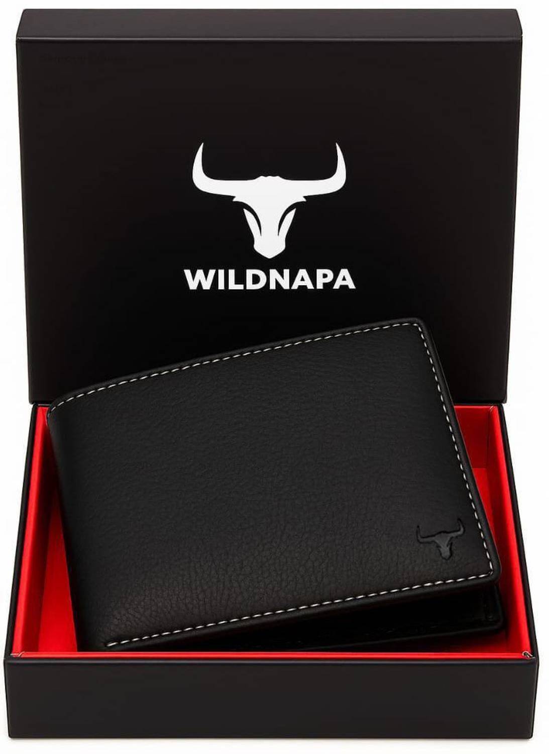 WILD NAPA Men Black Leather Wallet - Image 1