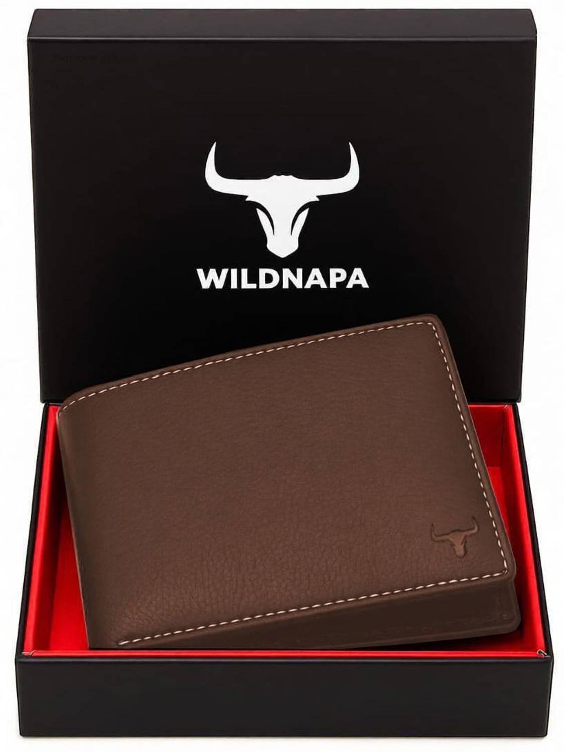 WILD NAPA Men Brown Leather Wallet - Image 1