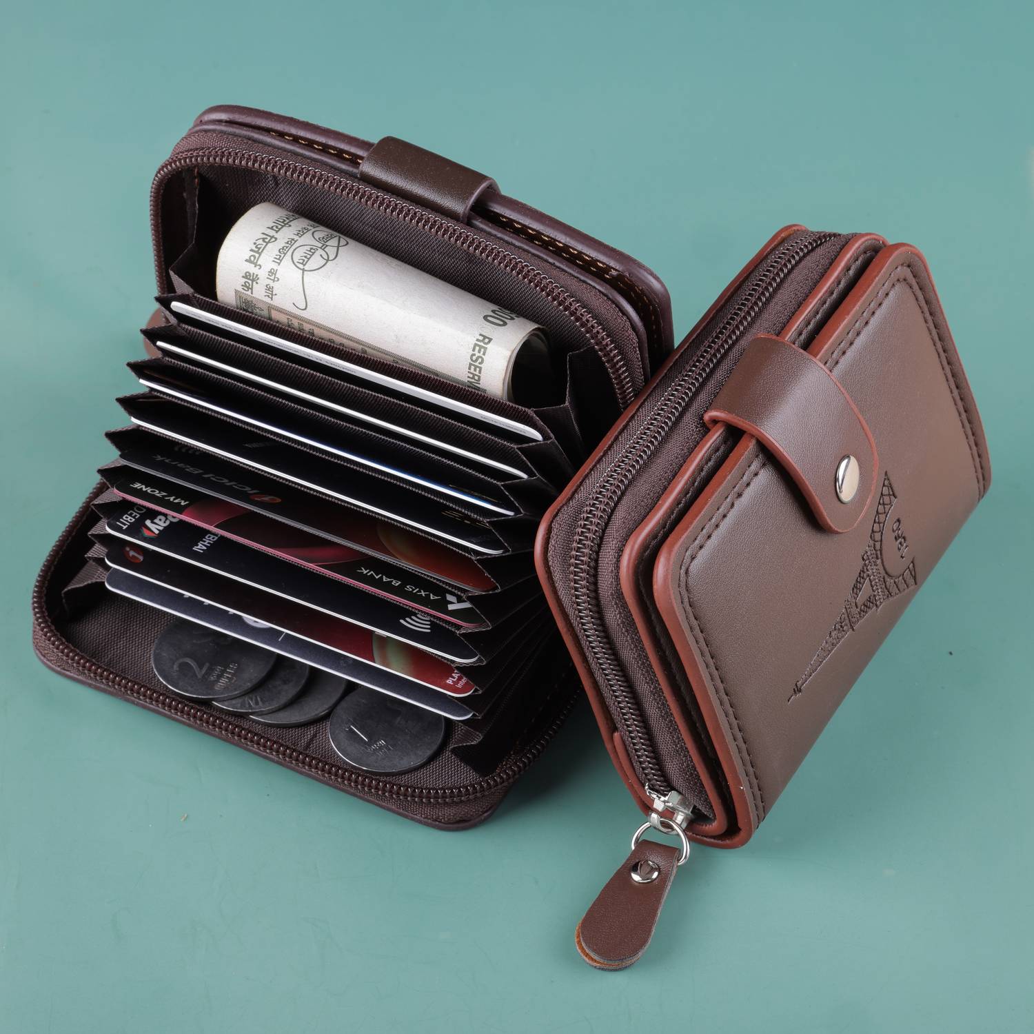 watchstar Brown Genuine Leather Card Holder