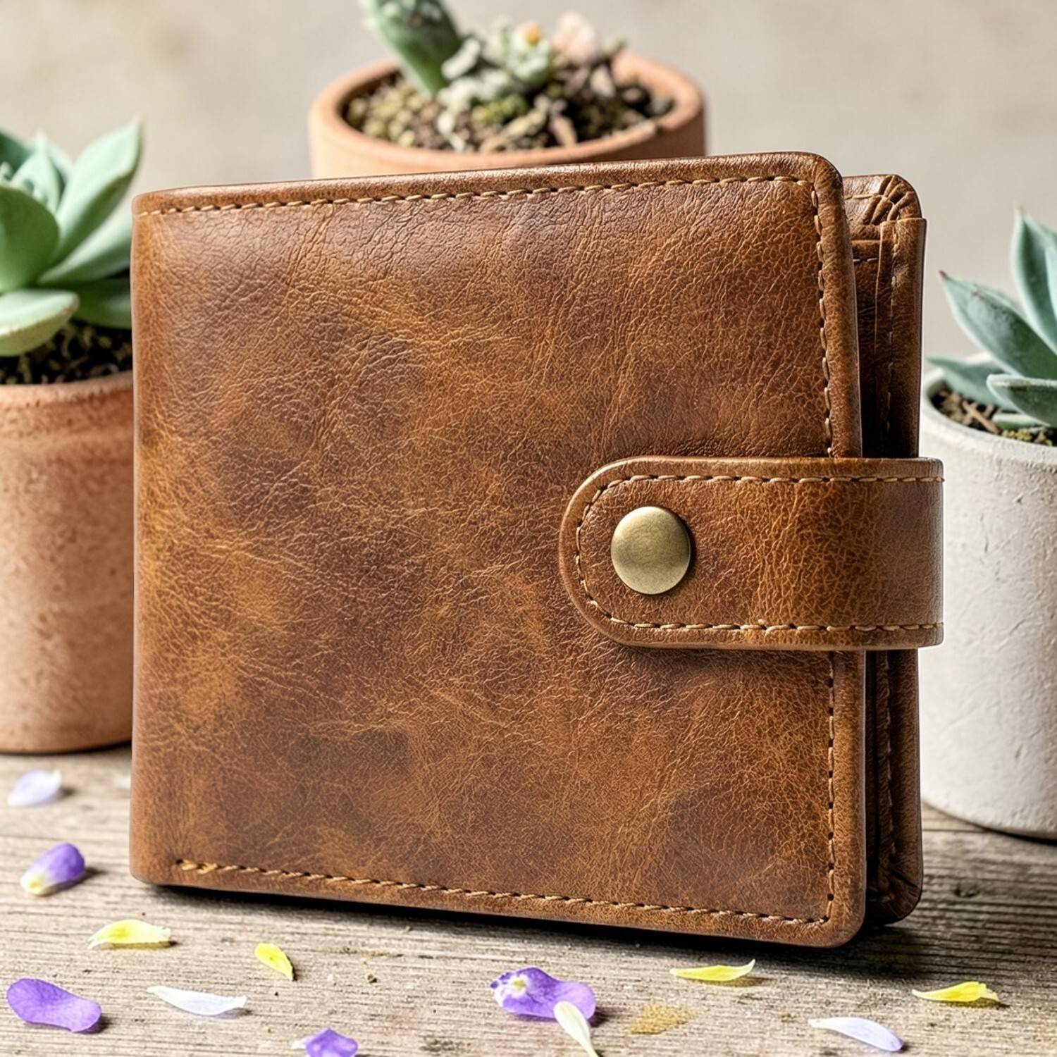 Al-hikma Boys Casual, Ethnic, Evening/Party, Travel, Formal, Trendy Brown Genuine Leather Wallet