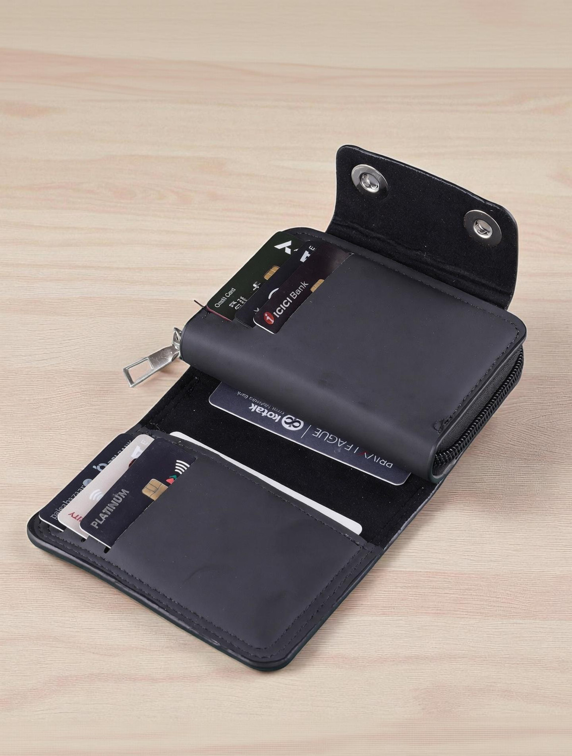Image of KILLER Men Casual, Formal Black Artificial Leather RFID Card Holder (11 Card Slots)