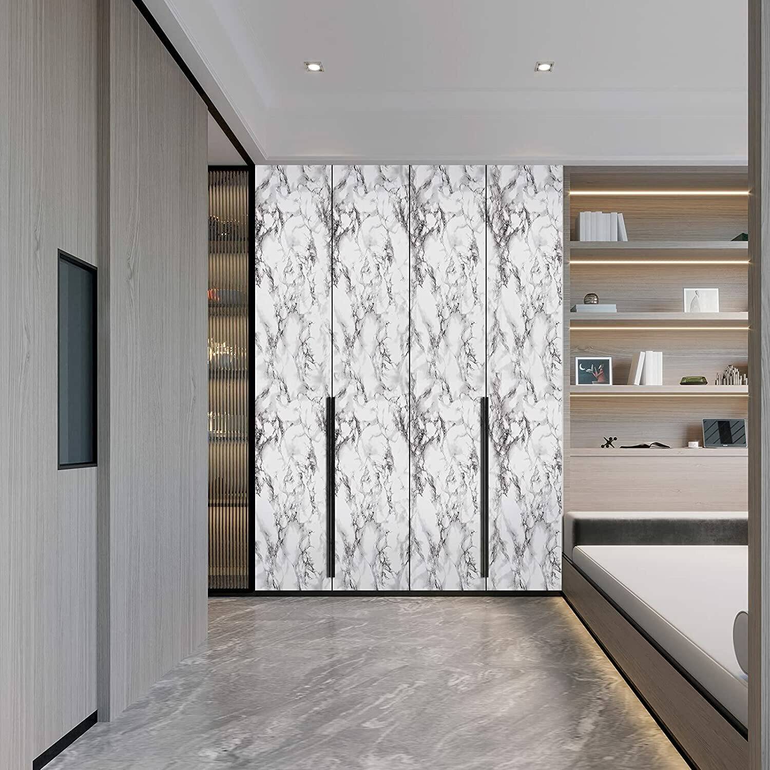 Amar Enterprise White marble wallpaper sticker for decoration 200 x 60 cm