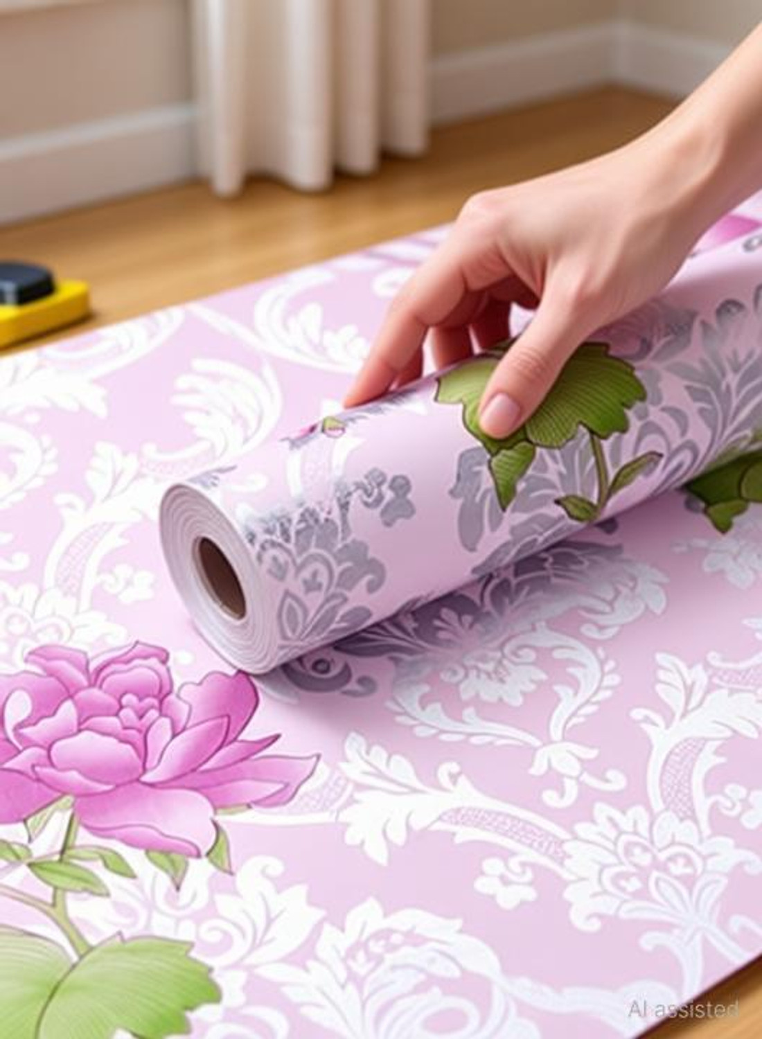 Image of HOMEMATES 304.8 cm x 45 cm Waterproof Floral & Botanical Vinyl Wallpaper