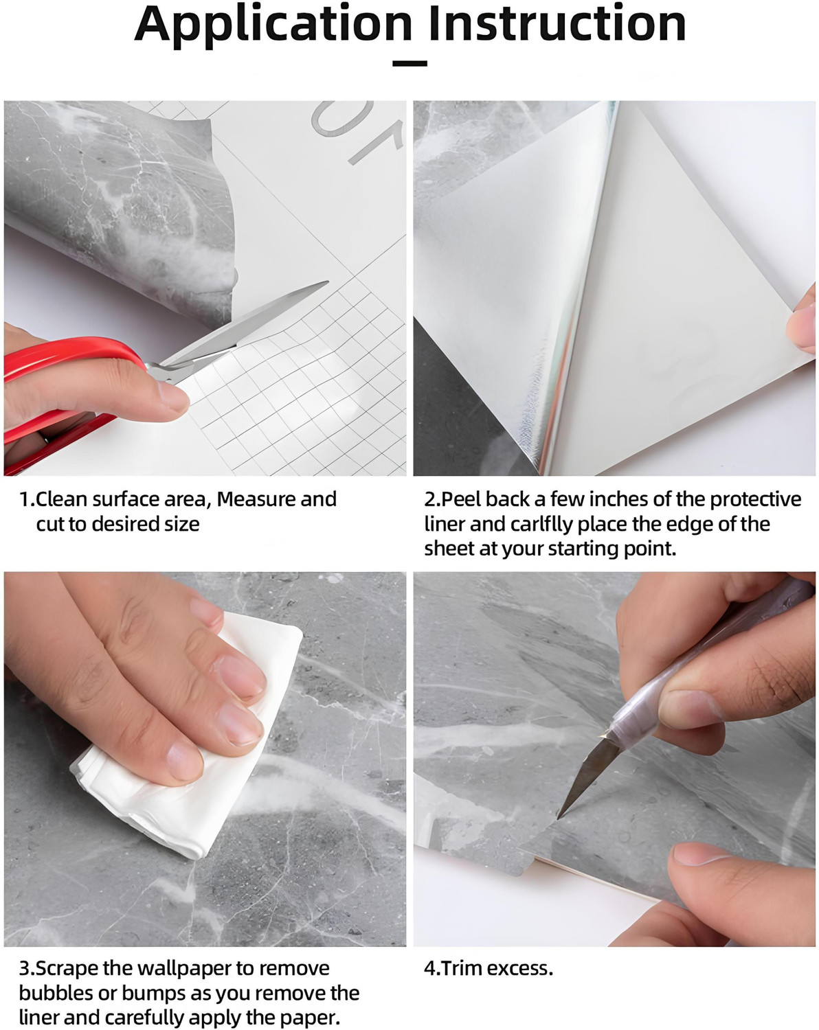 Image of voltify 200 cm Waterproof Wall Sticker For Kitchen & Home Decor - Glossy Marble Pattern Self Adhesive Sticker