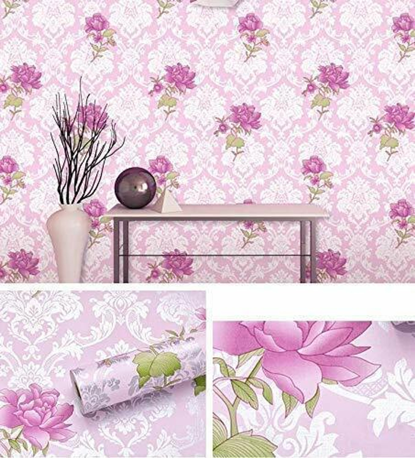 Image of HOMEMATES 304.8 cm x 45 cm Waterproof Floral & Botanical Vinyl Wallpaper