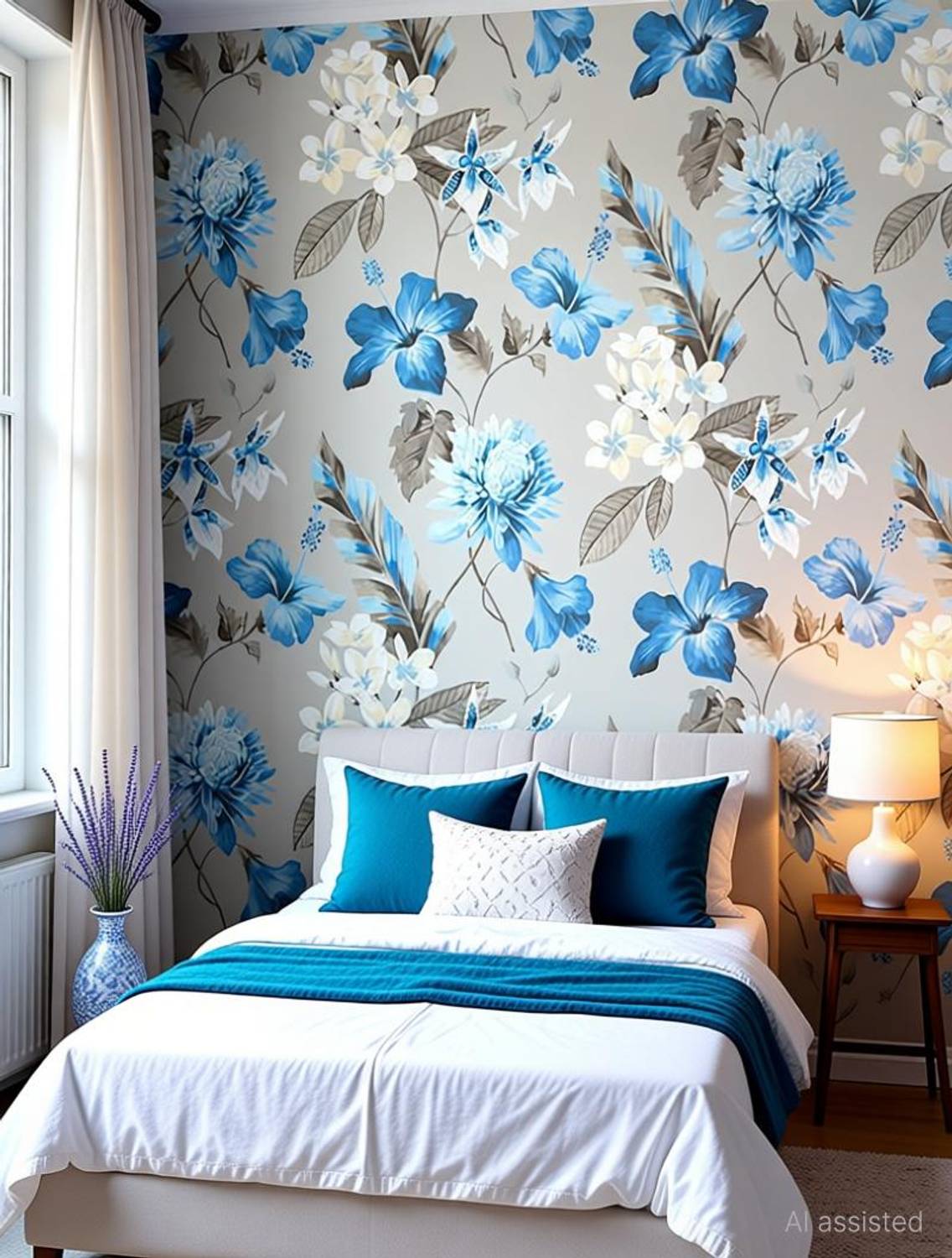 AURORA SHOPPE 200 cm x 45 cm Waterproof Floral & Botanical Vinyl Wallpaper