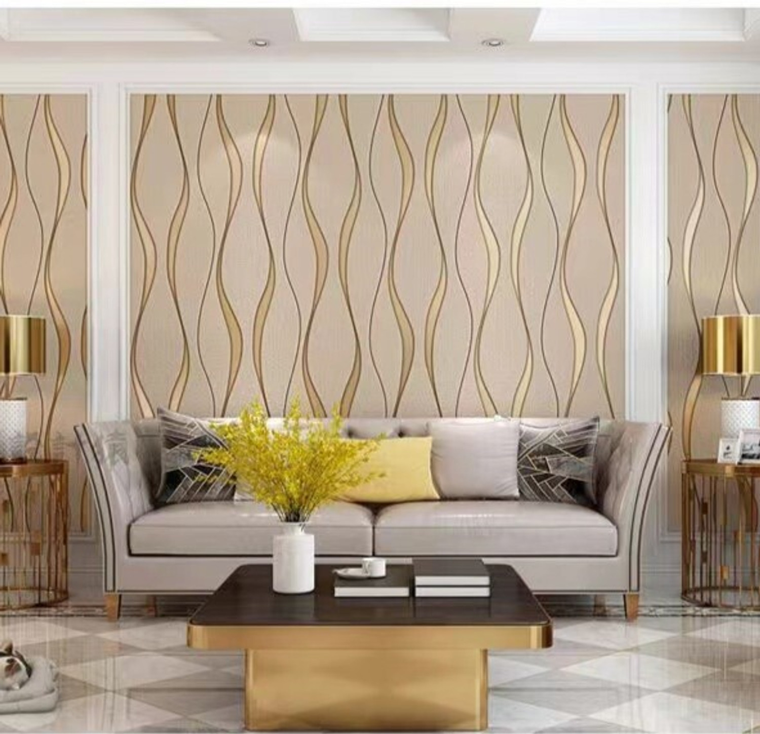 Image of RedBloom 300 cm x 45 cm Waterproof Abstract Vinyl Wallpaper