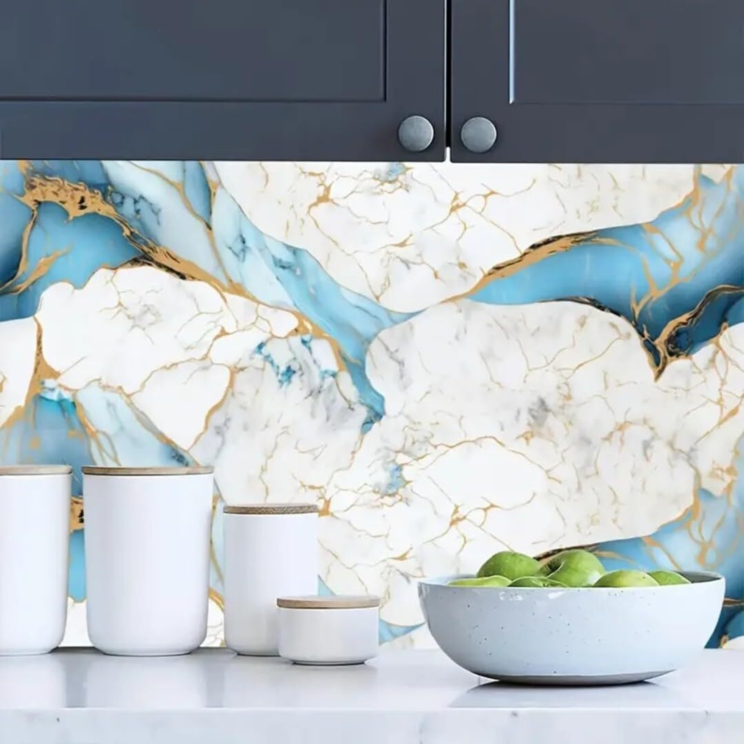 Image of walldecoree 200 cm Marble Stone Aluminum Foil Paper Sticker r ( 60Cm X 200Cm ) Self Adhesive Sticker