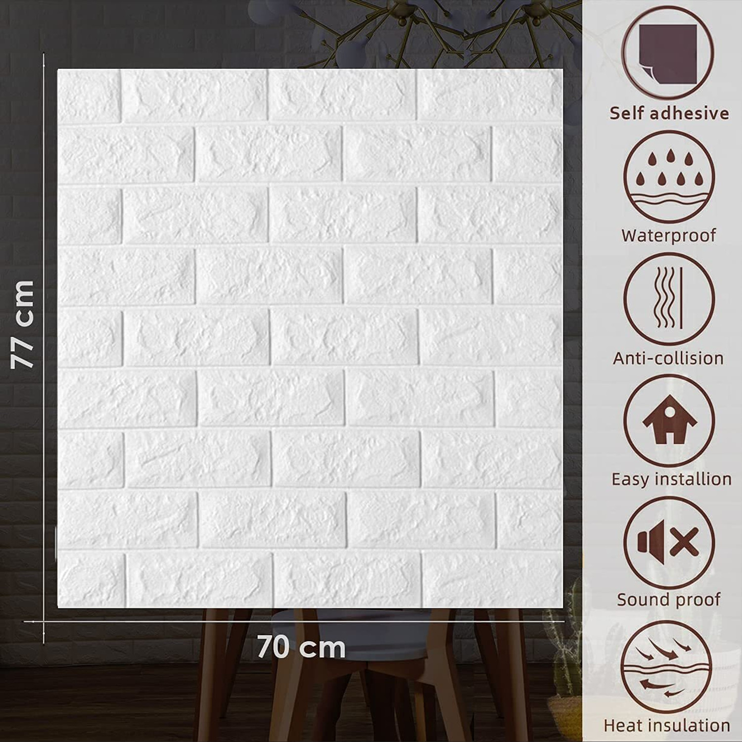 Image of Saffrondecors 76.2 cm x 68.58 cm Waterproof Classics Vinyl Wallpaper