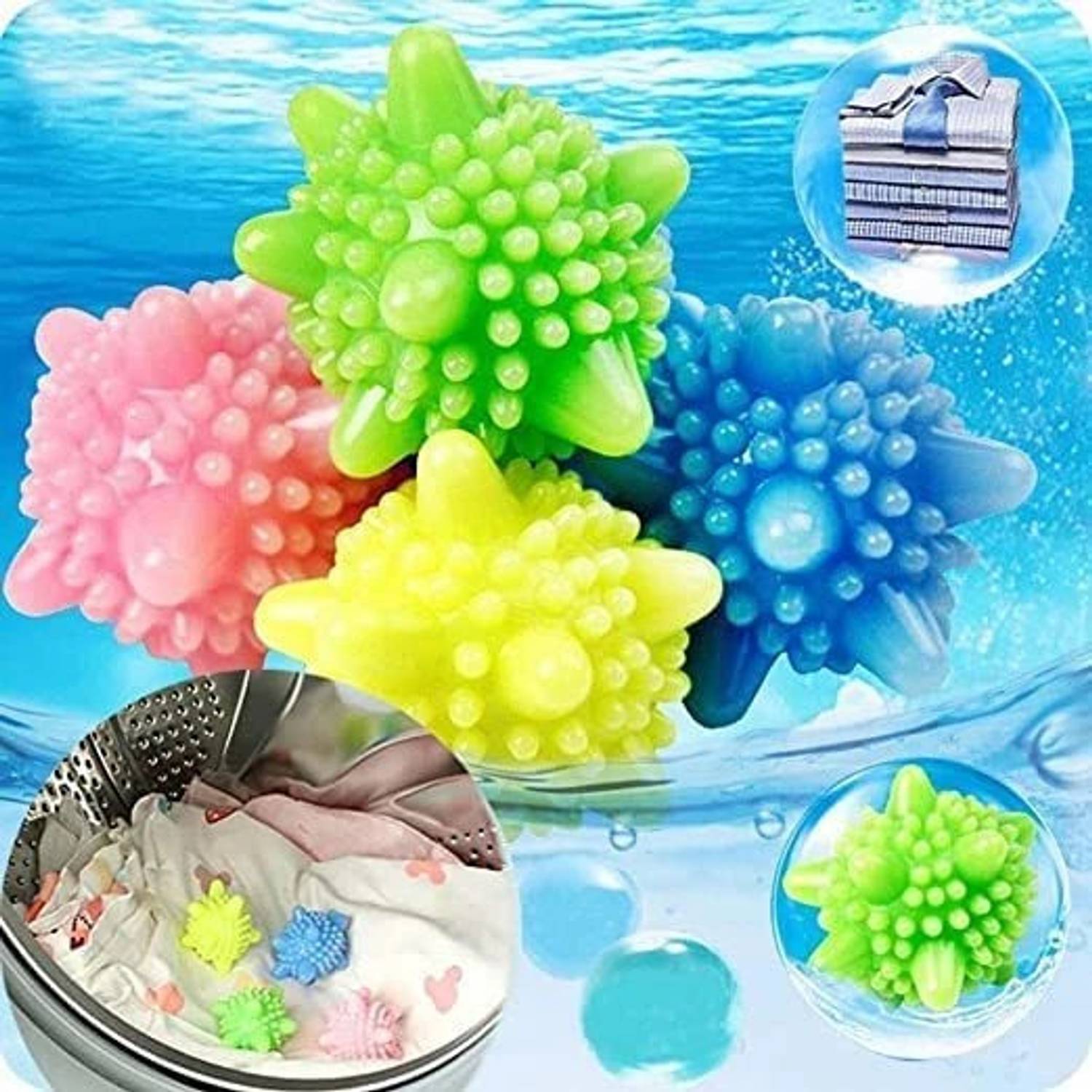ADMONITION Washing Machine Clothes Cleaning Ball (110 g, Pack of 10) Detergent Bar