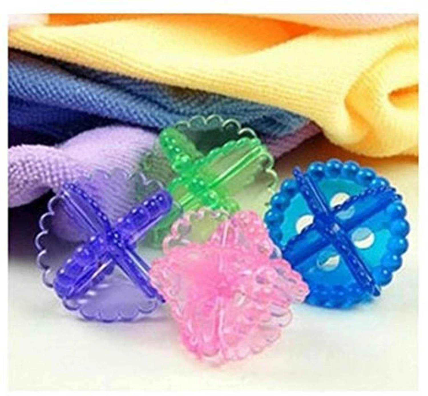 ADMONITION 4pcs Washer Balls, Reusable Tangle-Free Eco-Friendly Laundry Scrubbing Balls, Detergent Bar