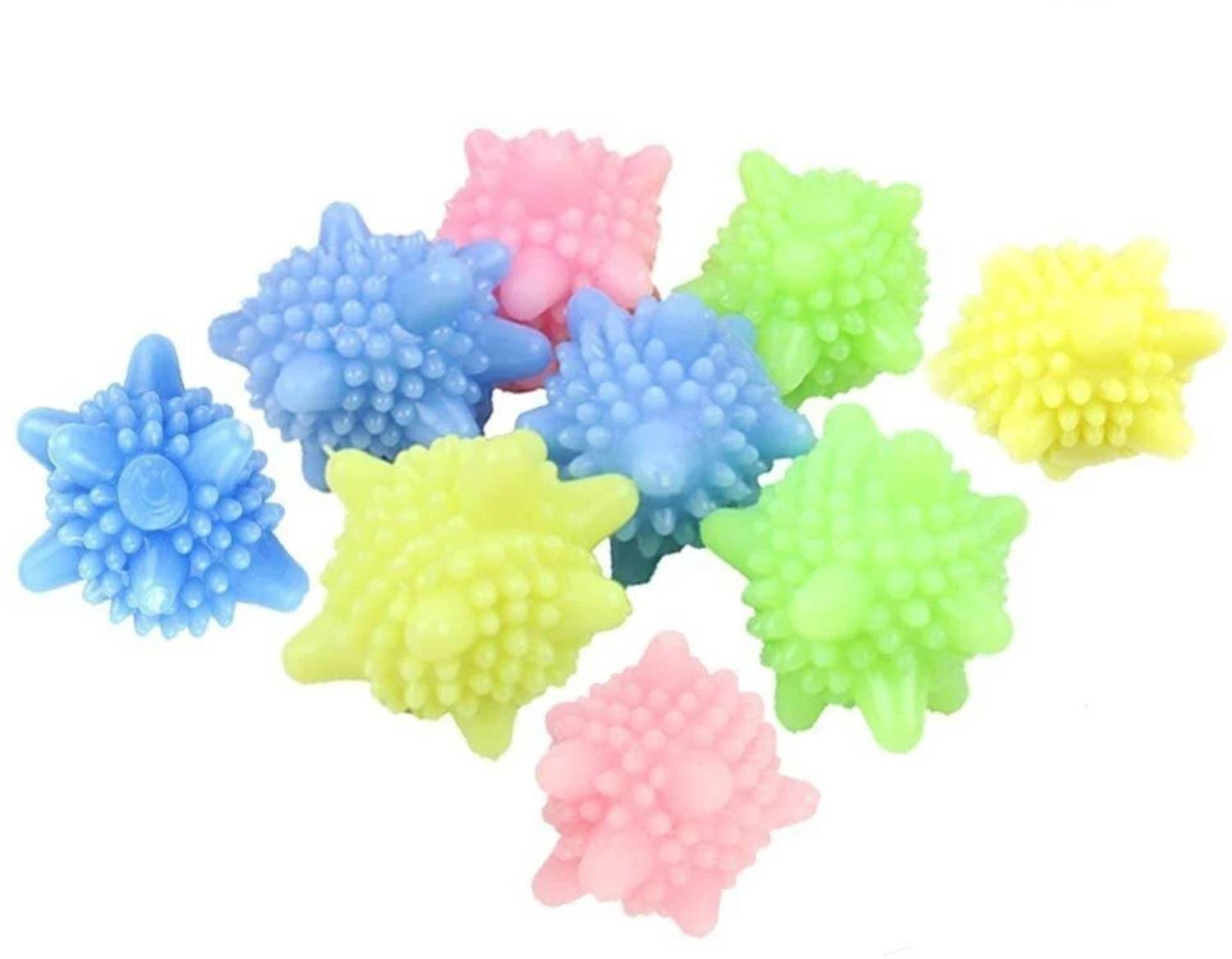 ADMONITION 10pcs Solid Colorful Laundry Ball Washing Ball Reusable Detergent Bar