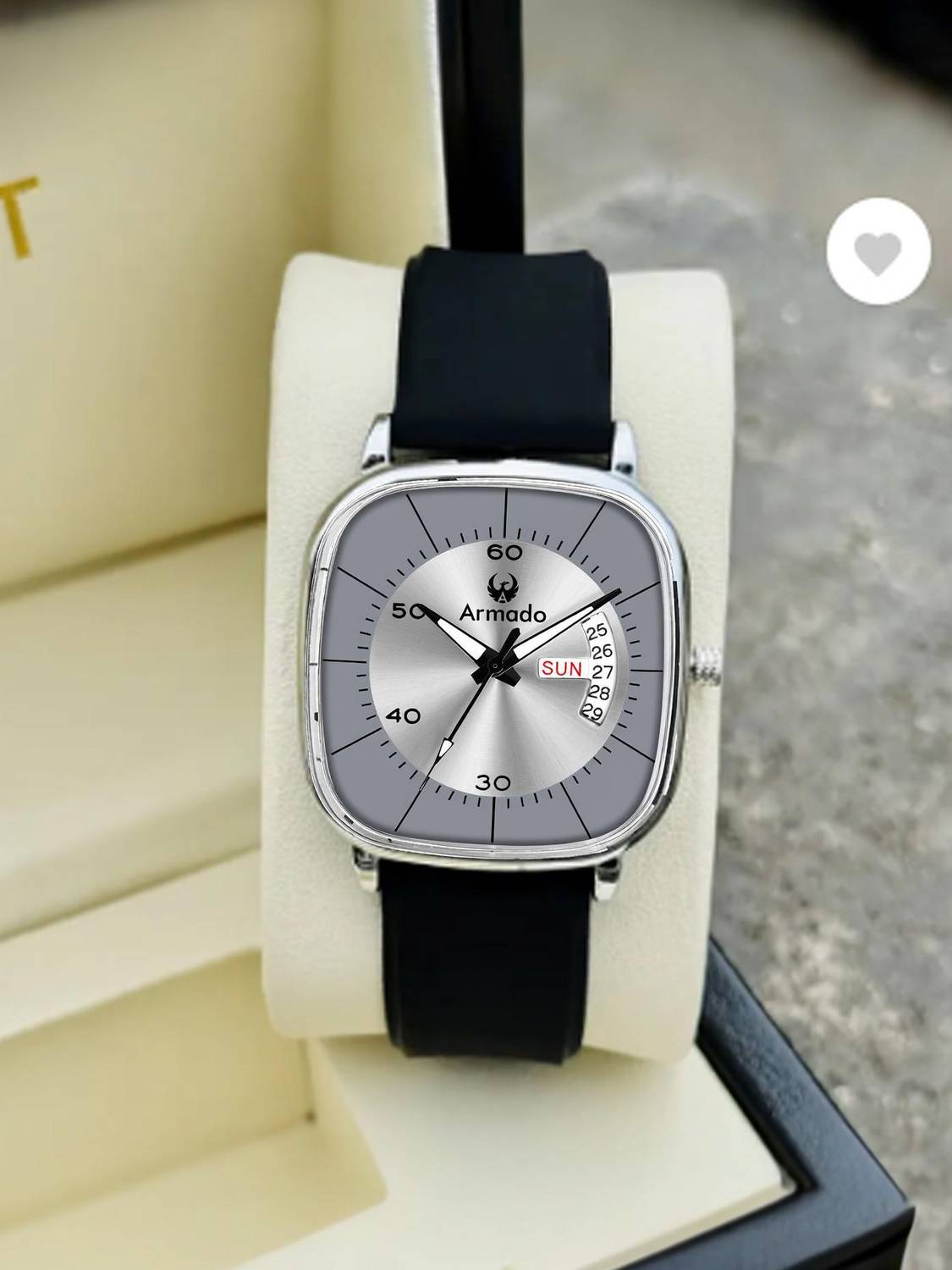 ARMADO AR-MH-1281509-Goose Grey Elegant Smart Silicon Analog square watch for Boys Analog Watch  - For Men