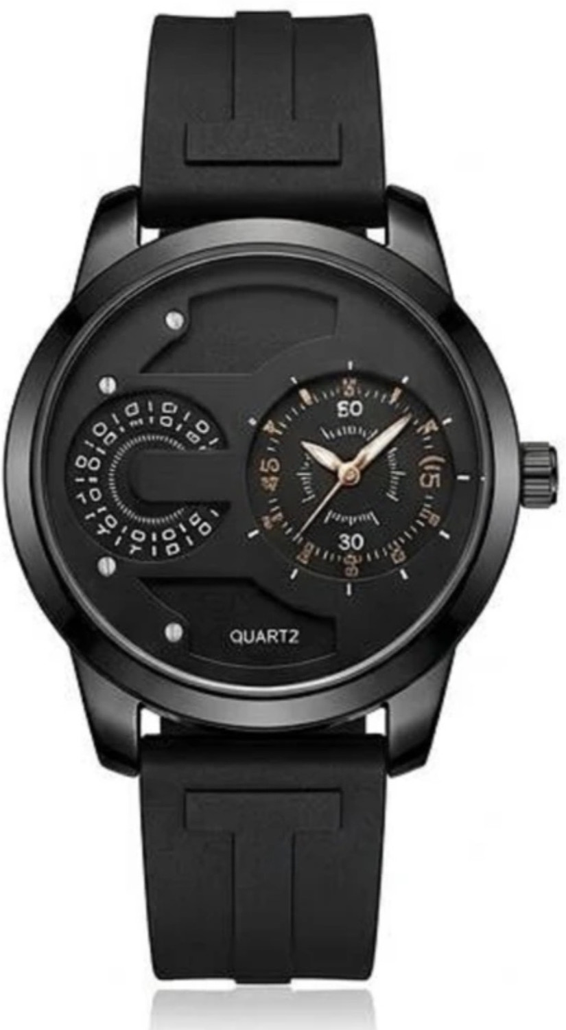 Image of WRISTON 161 Prime Collection Dual Dial Quartz Black Silicone Strap Analog-Digital Watch - For Men