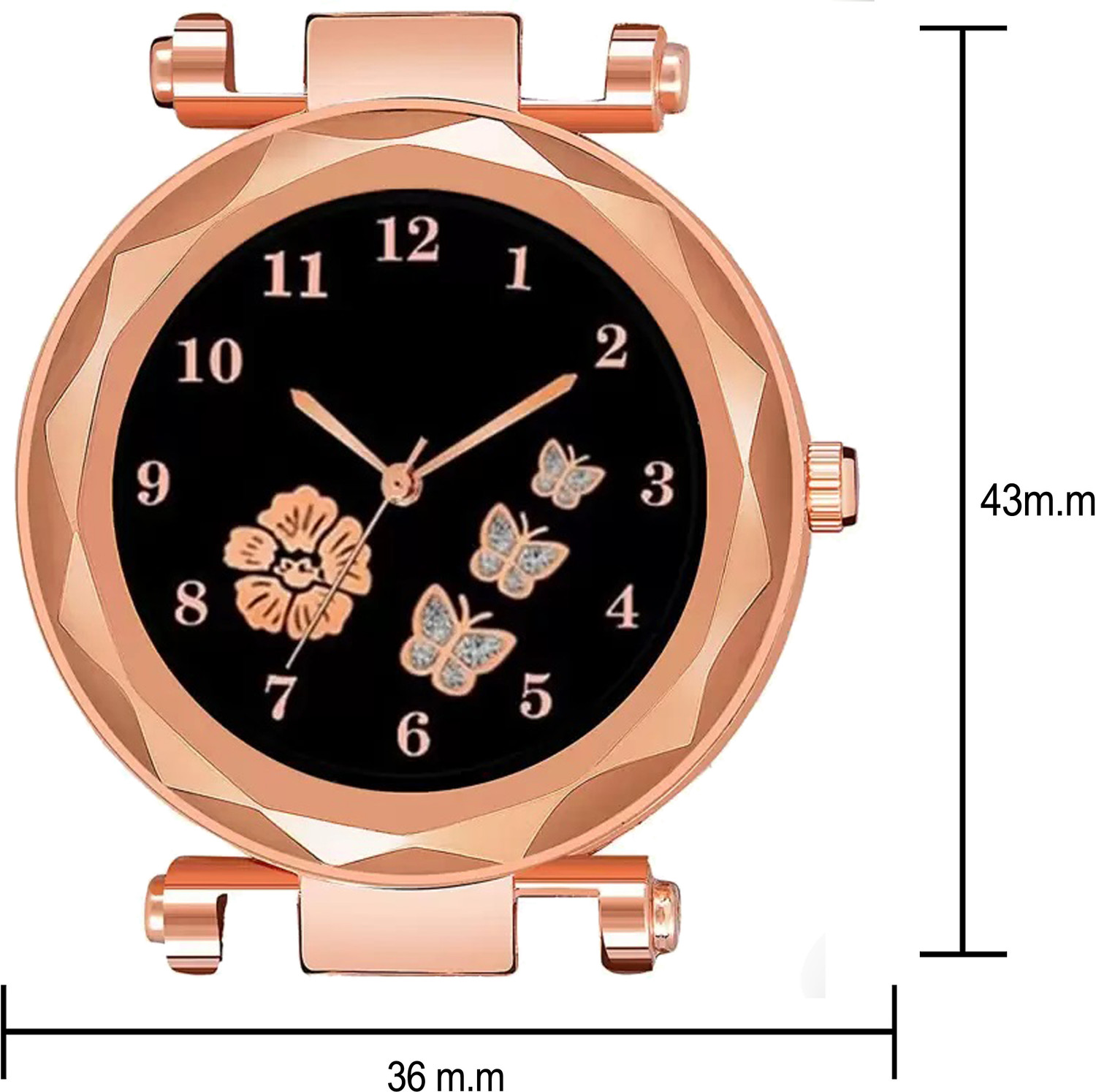 Image of Alkhwatches Black Luminous Wings: Beauty in Every Moment Analog Watch - For Women