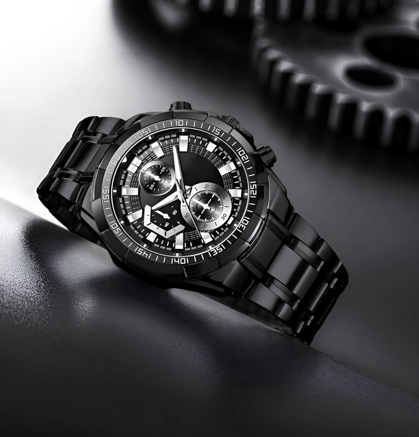 Image of OXCIA New Men Elegant Heavy Metal Design Watch Series-2026-BLACK Series-6-2026 Analog Watch - For Men