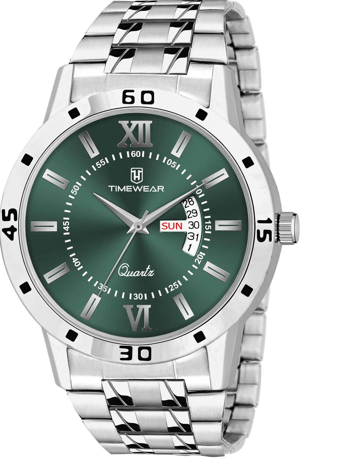 TIMEWEAR 334GDTG Green Roman Dial Watch - Image 1