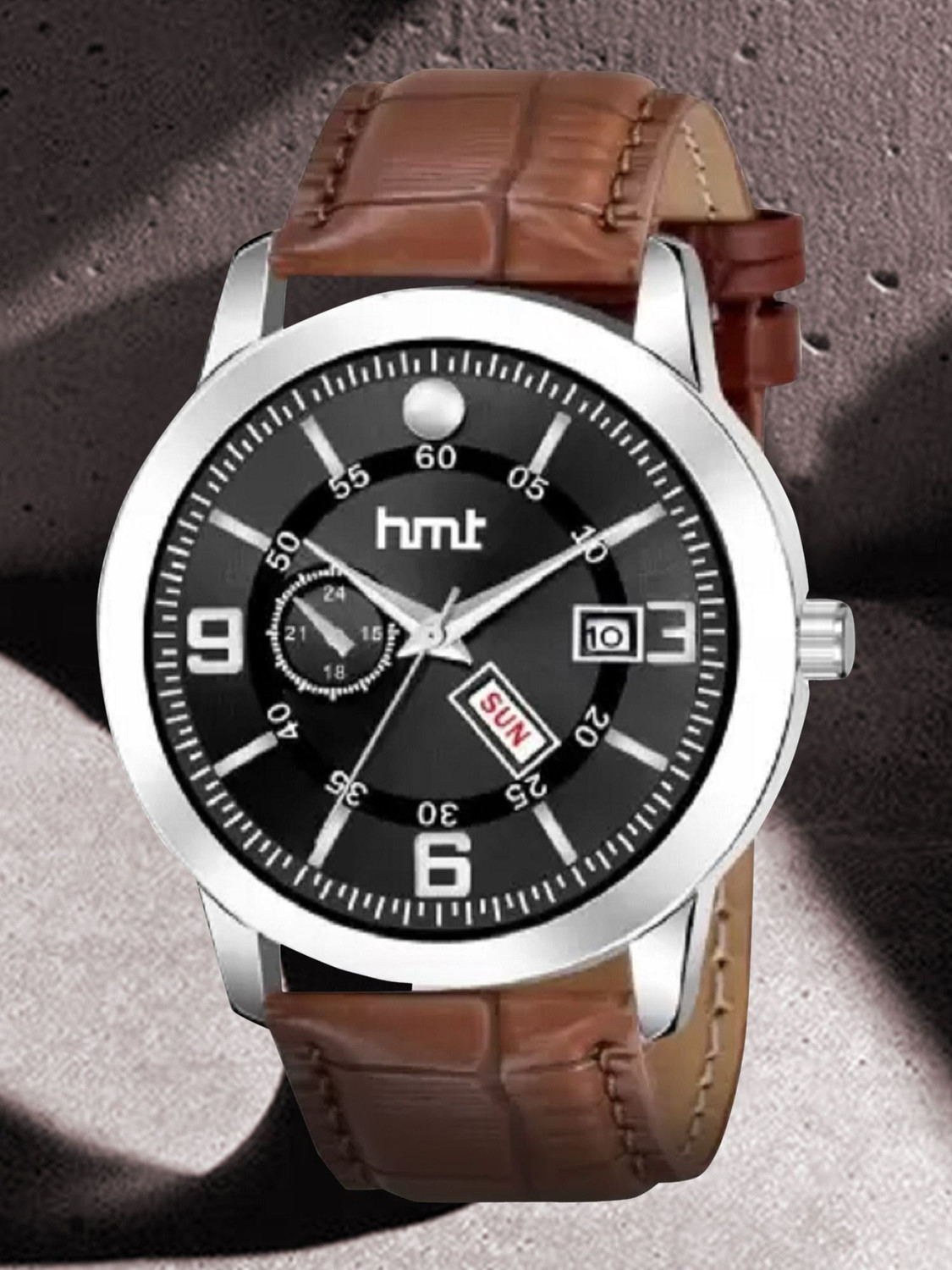 Image of hmt QUARTZ Black Dial Day & Date Analog Watch - For Men