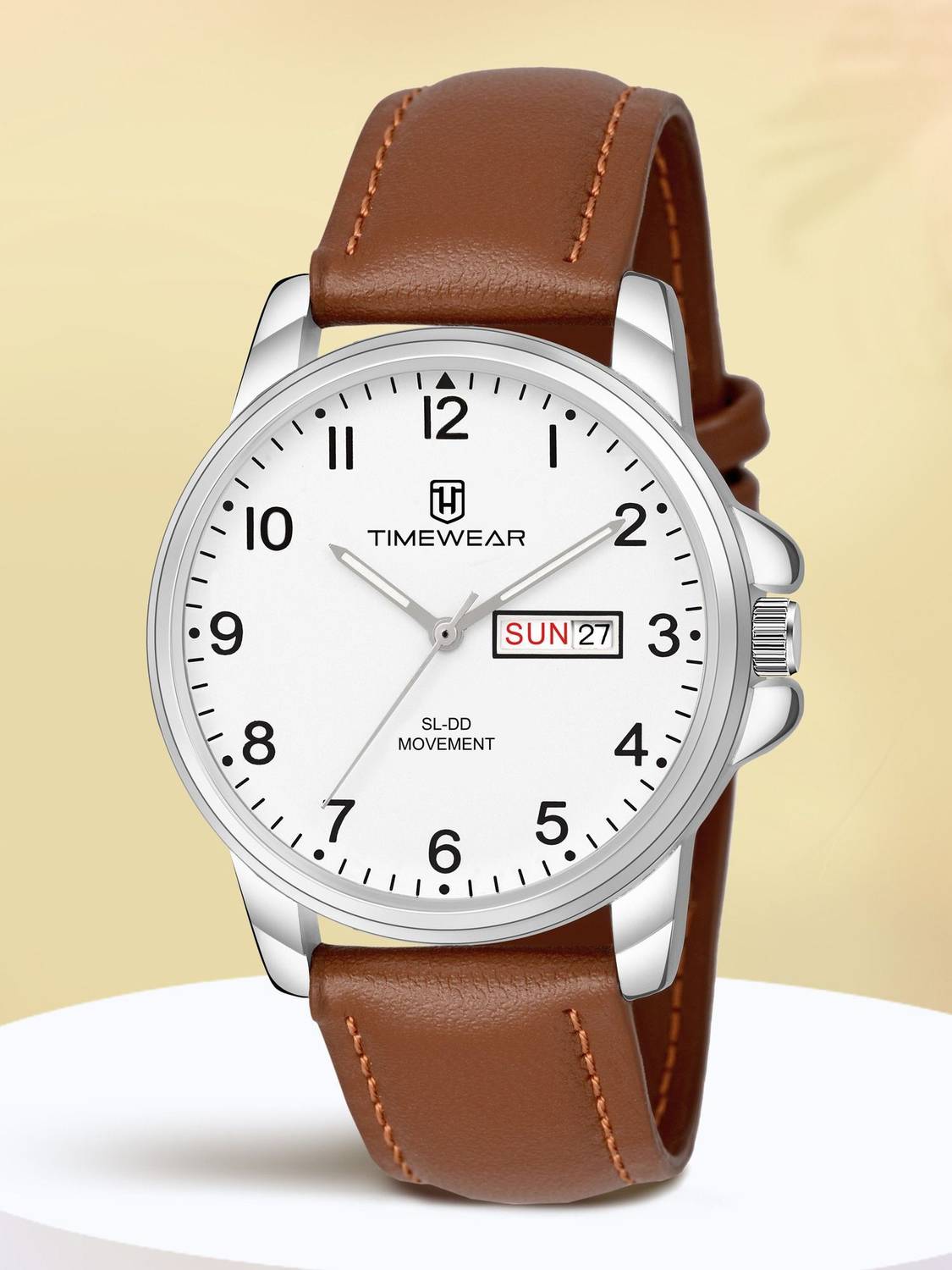 TIMEWEAR 305WDTG Brown Leather Analog Watch - Men - Image 1