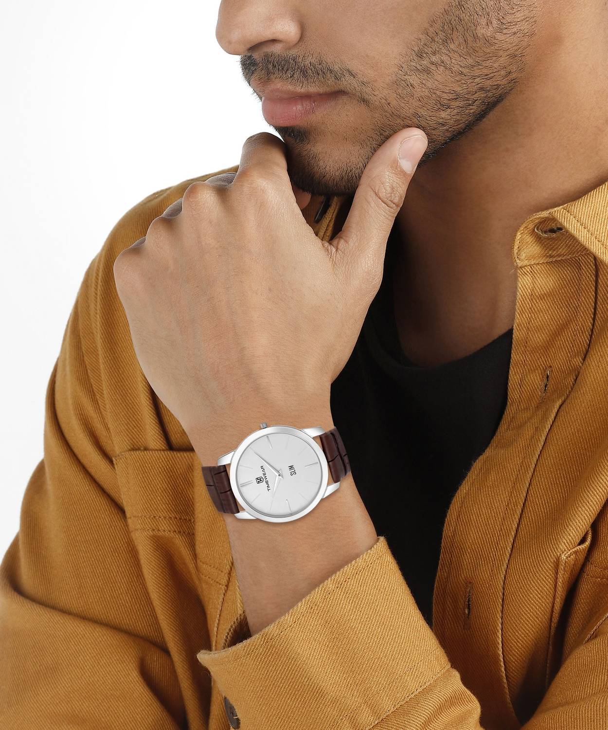 TIMEWEAR 192WDTG Slim Series Brown Leather Watch - Image 4