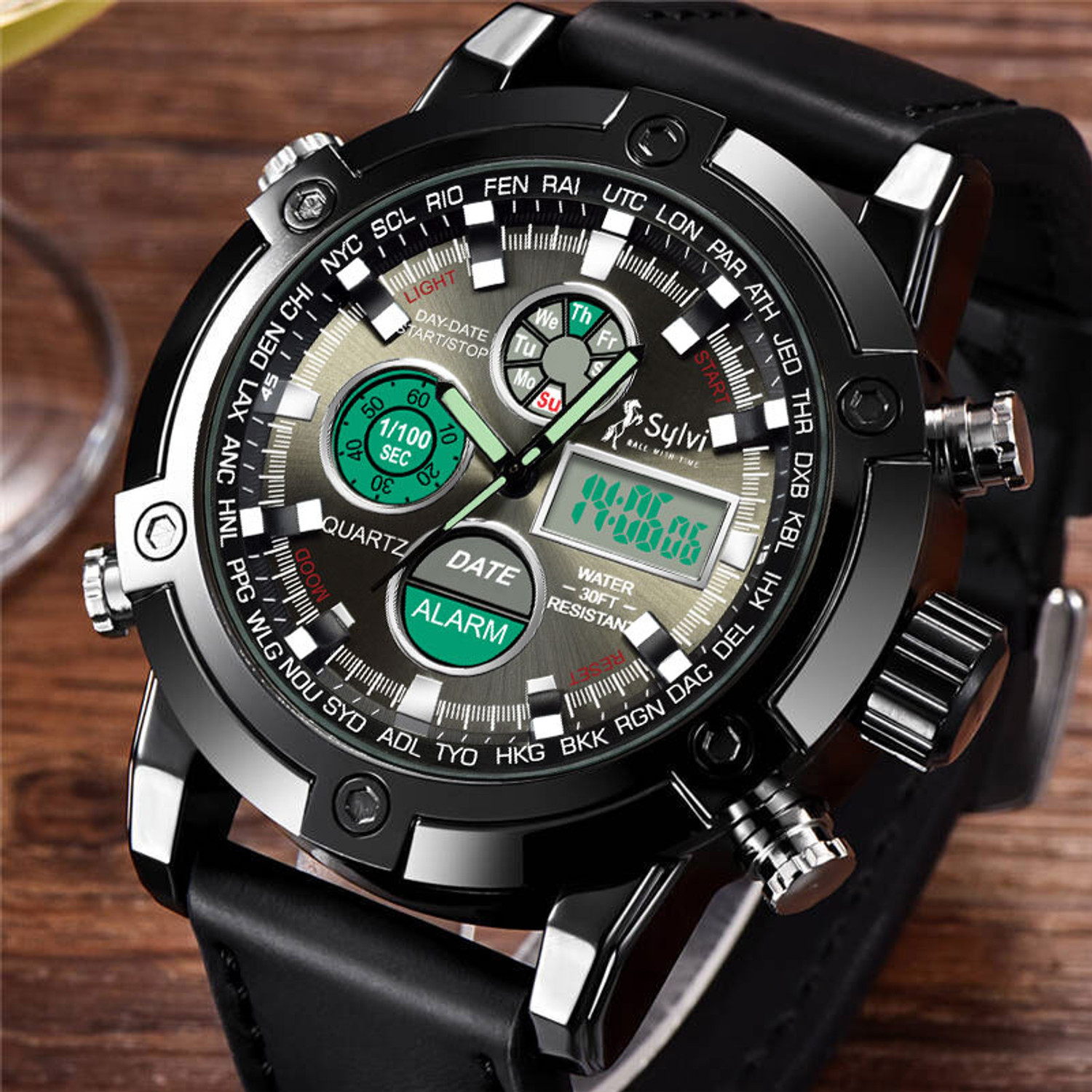 Image of Sylvi ICONIC-BLACK Analog-Digital Watch - For Men