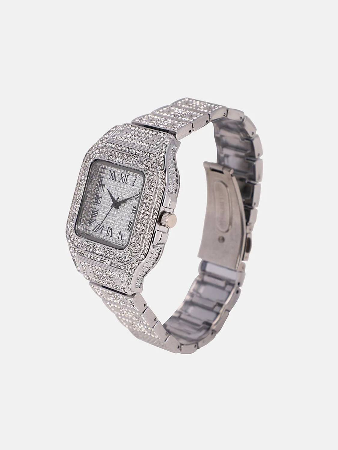 classicbusiness Silver Diamond Crystal Dial Watch - Image 3