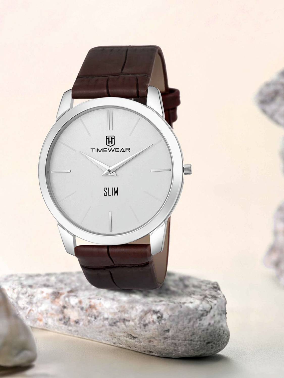 TIMEWEAR 192WDTG Slim Series Brown Leather Watch - Image 1