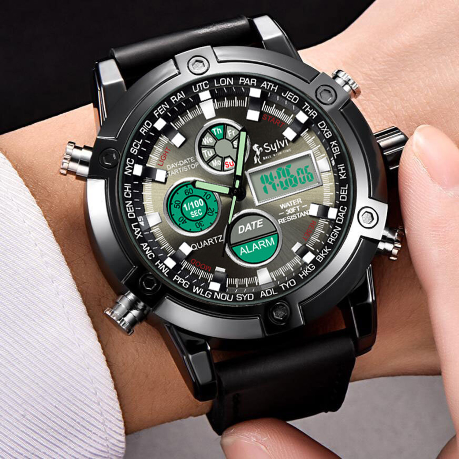 Image of Sylvi ICONIC-BLACK Analog-Digital Watch - For Men