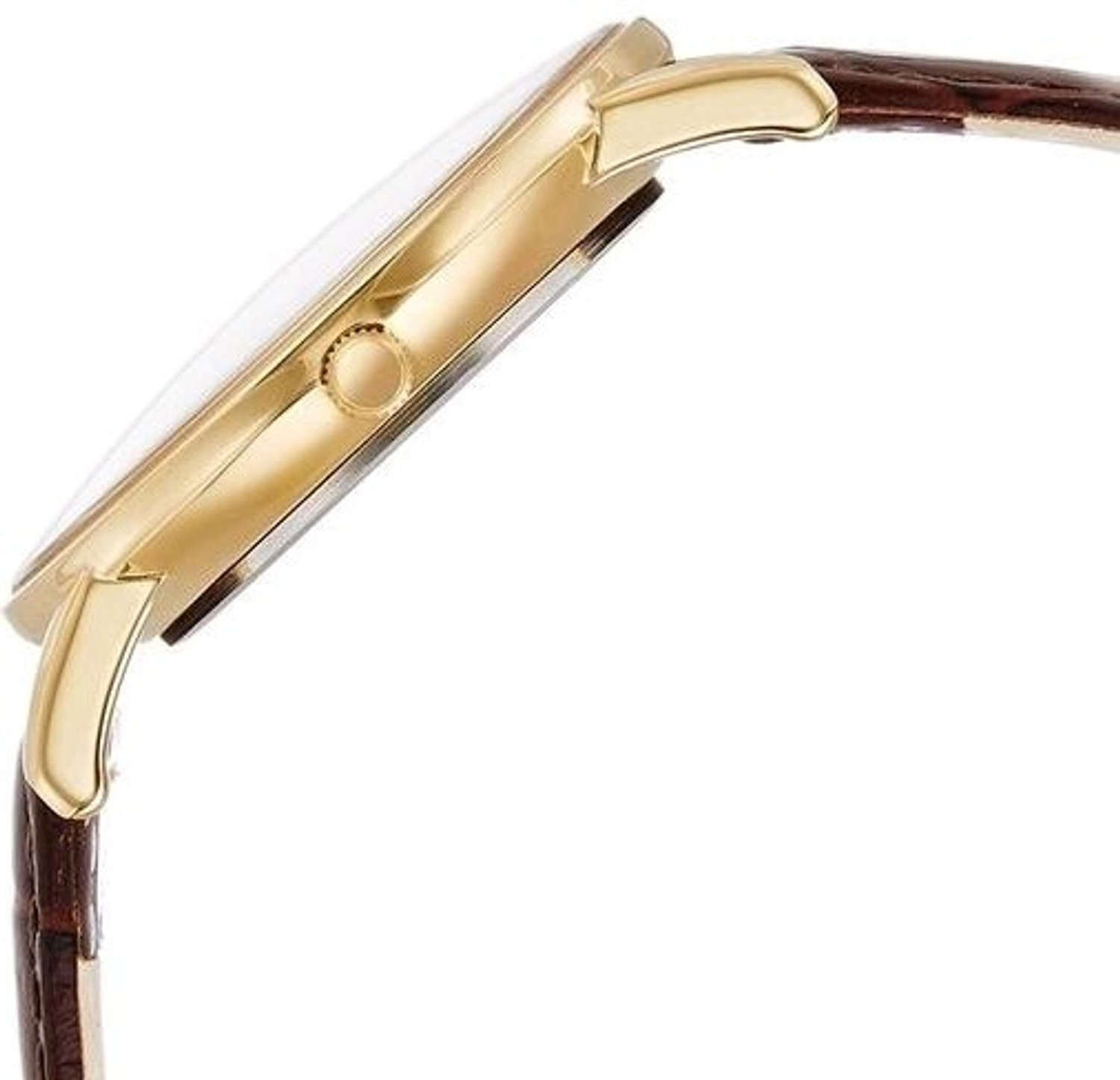 Image of HMT Quartz Date Working hmt 9162SL01 Dial Gold Strap Brown Analog Watch - For Men