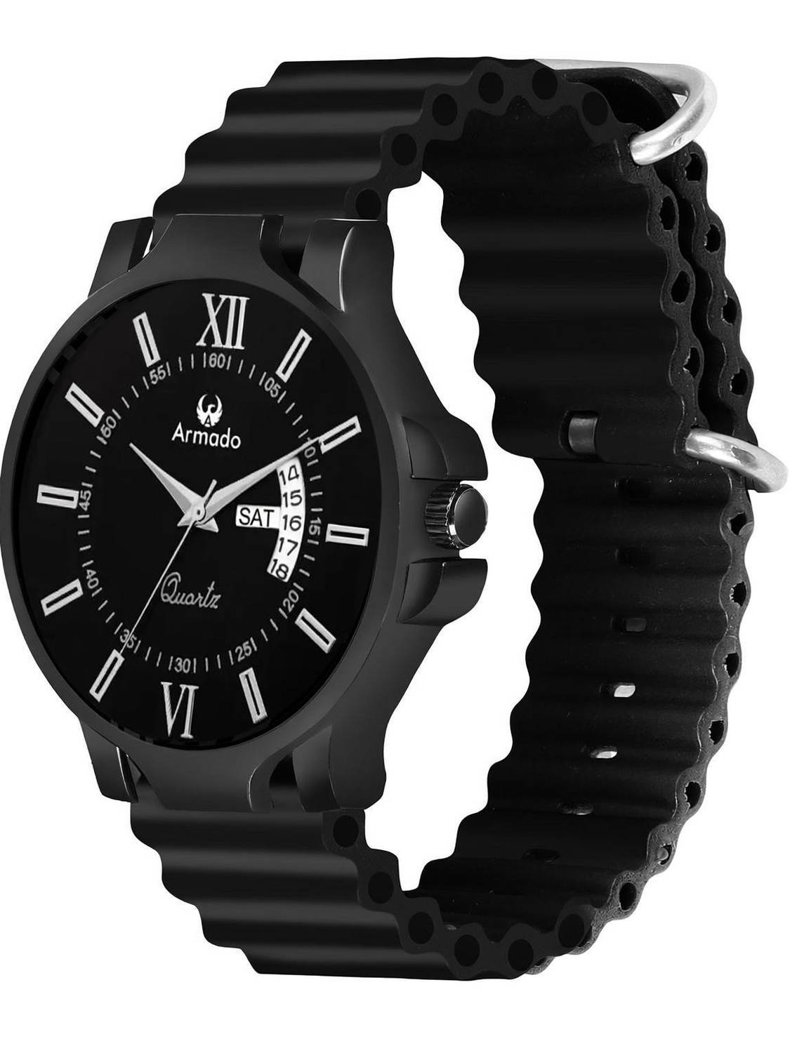 ARMADO 1538 Black Silicon Strap Analog Watch
