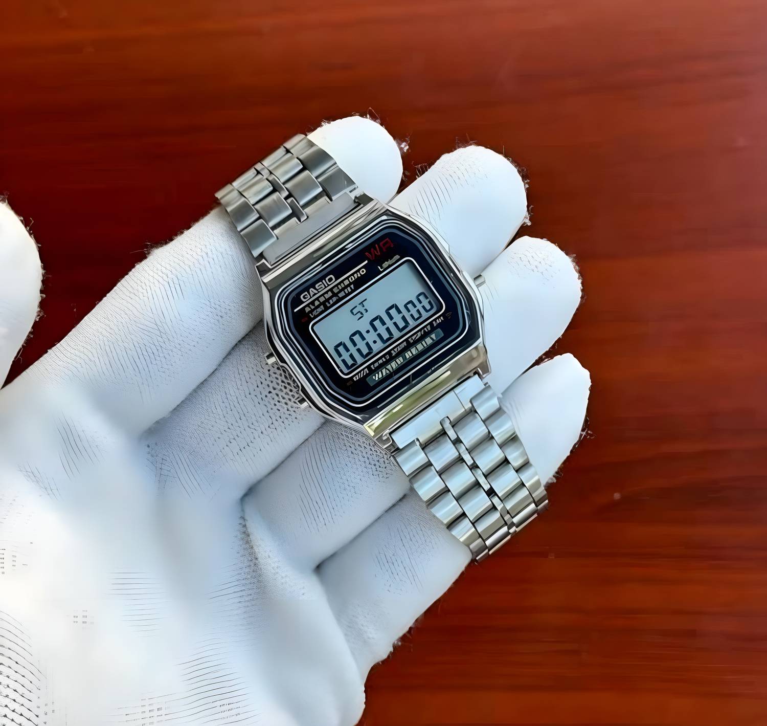 Timofy Silver Digital Watch Stainless Strap - Image 1