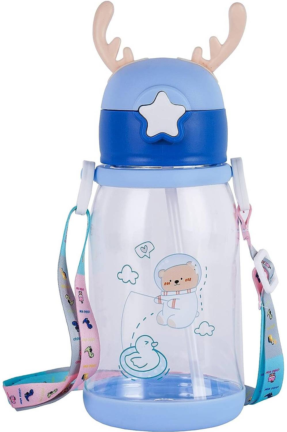 ARNAH TREASURE Rabbit Kids School water Bottle for girls and boys BPA free With Strap 600 ml Water Bottle