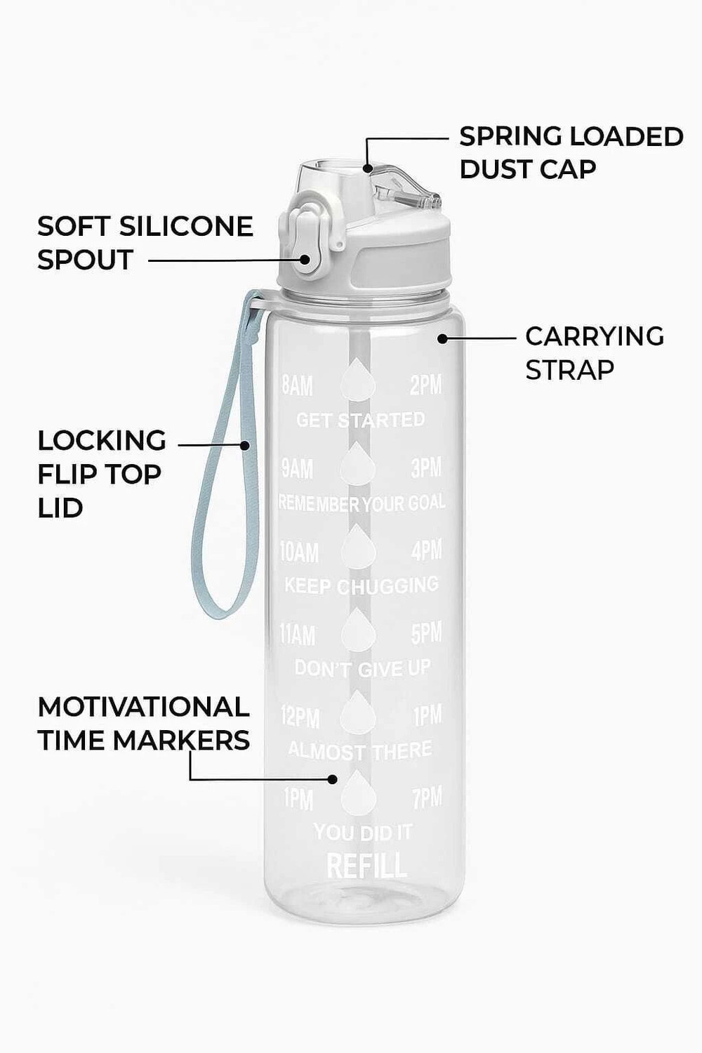 Image of tradenext 1 900 ml Water Bottle (Set of 1, Multicolor)