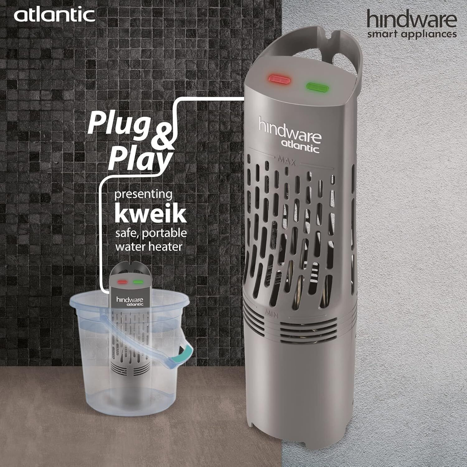 Image of Hindware Kweik Immersion rod Pack of 1, 1500 W Immersion Heater Rod