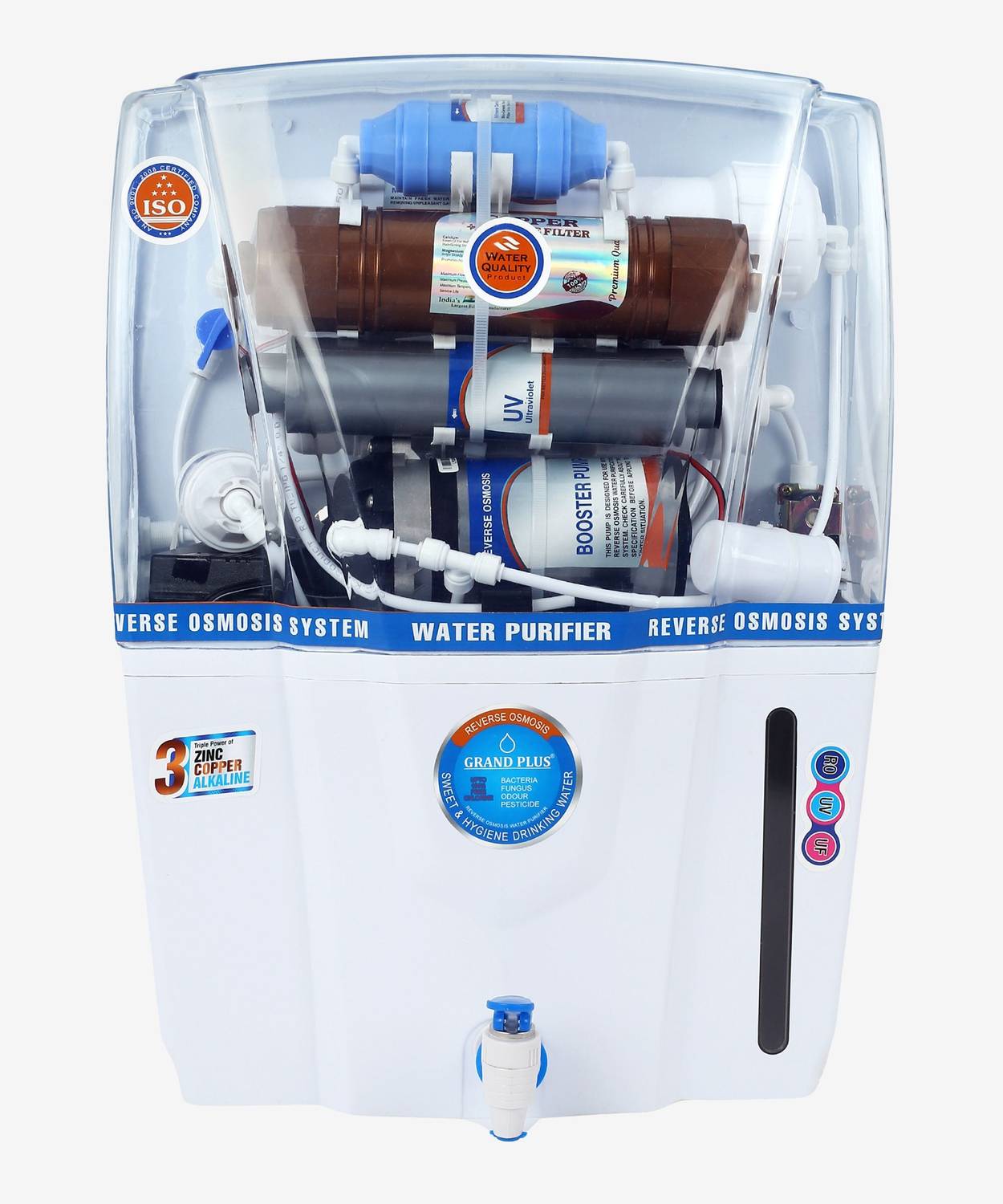 Grand plus COPPPER AUDI 14 L RO + UV + UF + TDS Water Purifier