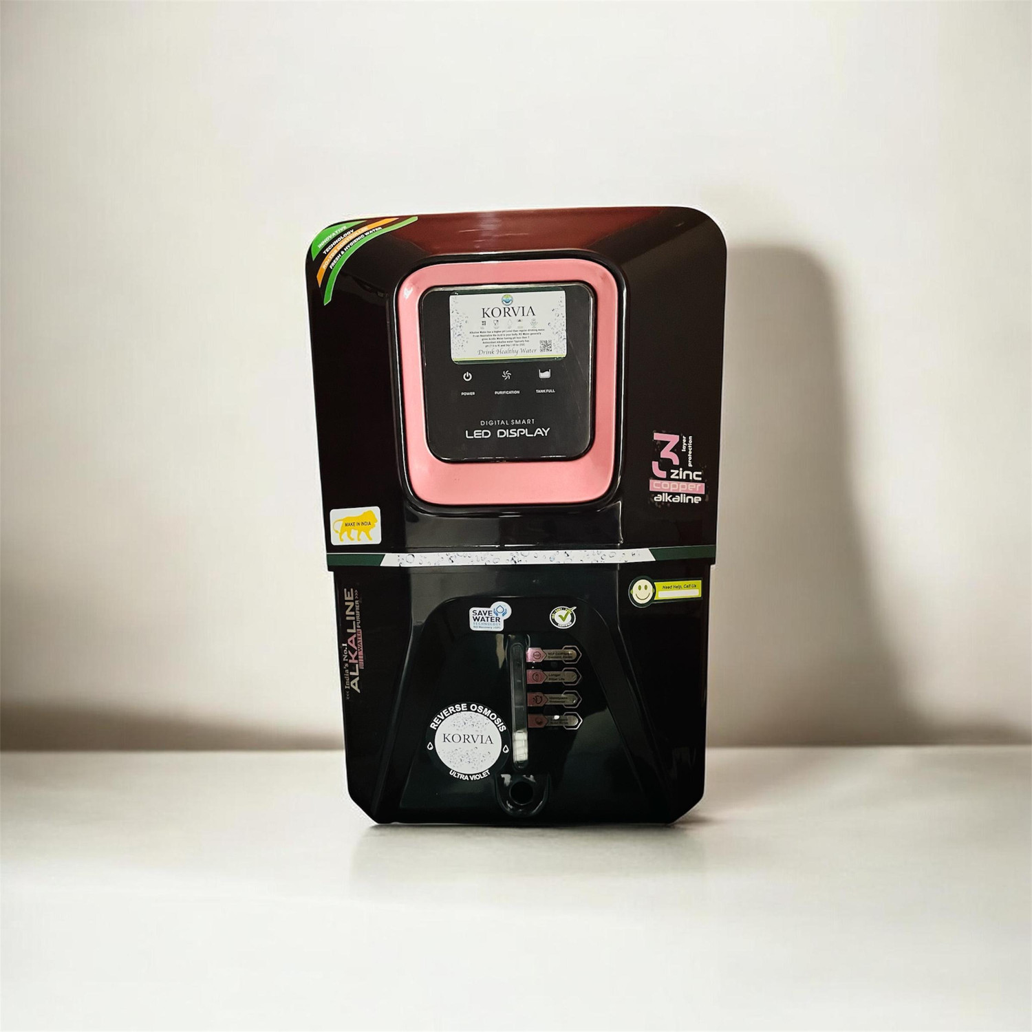 Image of Korvia Korvia Pro Black 12 L RO + UV + UF + Copper + Minerals Water Purifier