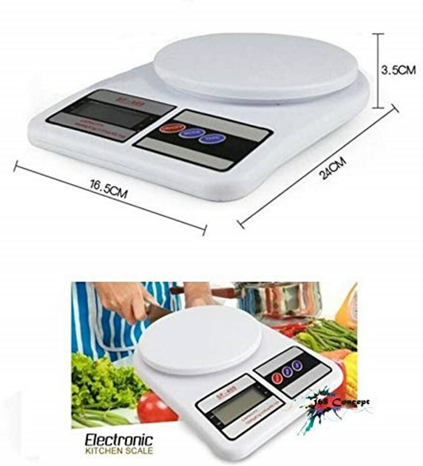NUCLETRIC 10kg Digital Kitchen Scale White - Image 2