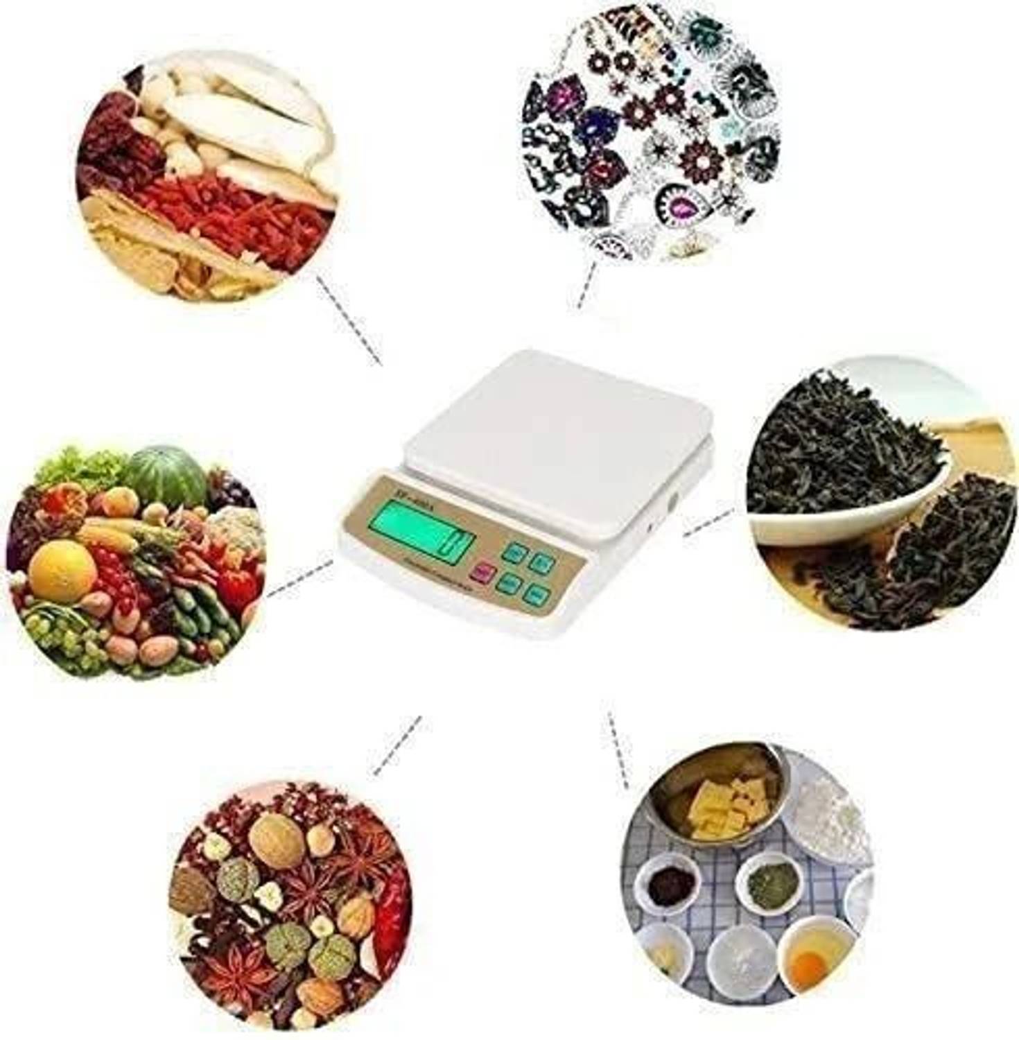 Tenant Electronic Digital 1Gram-10 Kg Weight Scale Lcd Kitchen Weight Scale Machine Measure for measuring fruits,shop,Food,Vegetable,vajan,offer,kata,weight machine Weighing Scale for grocery,kata,taraju,shop,computer kata,tarazu,jewellery,sabzi, Wei - Image 5