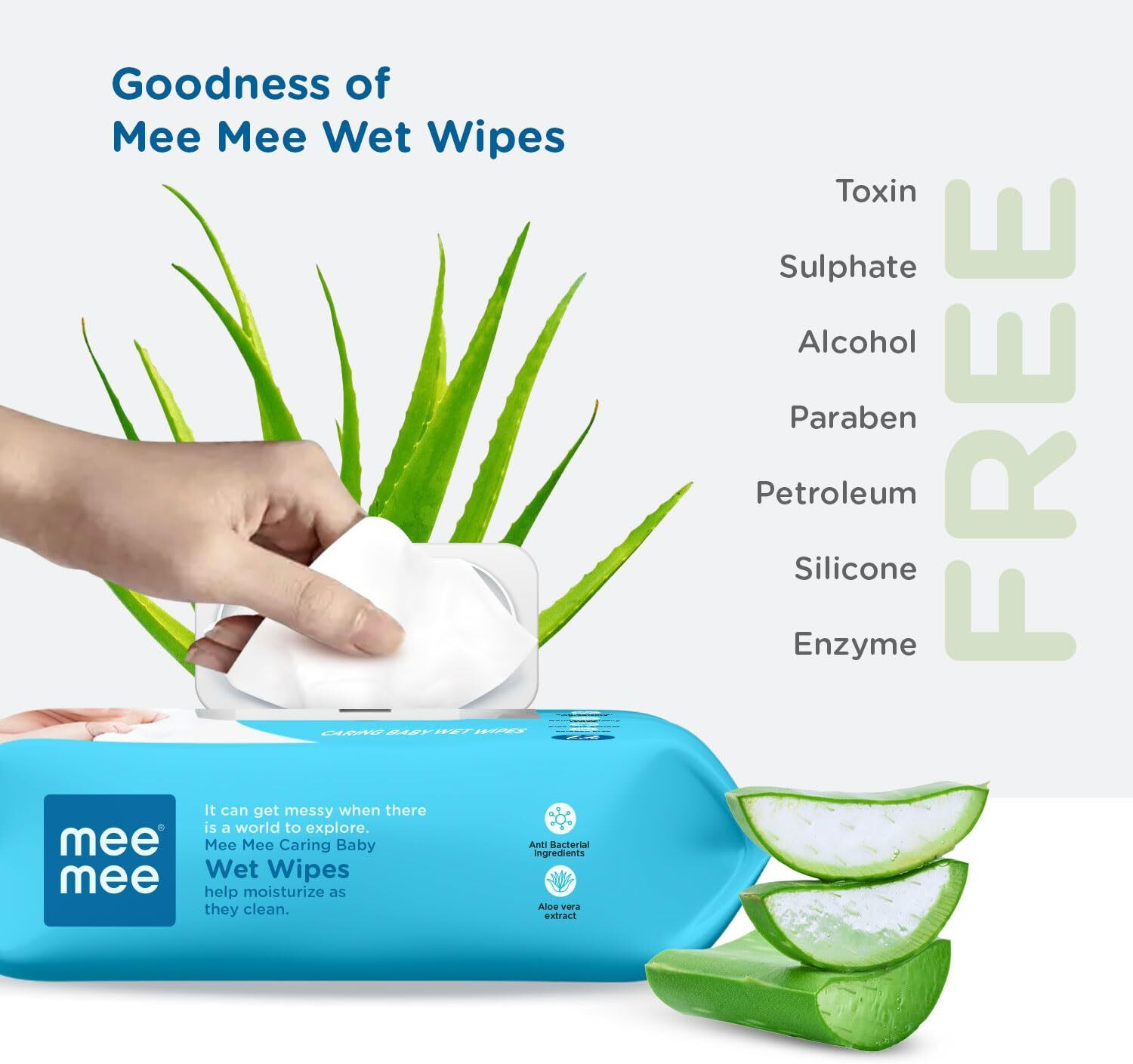 Image of MeeMee Soft Cleansing Baby Wet Wipes with Lid 72pcs (pack of 4)
