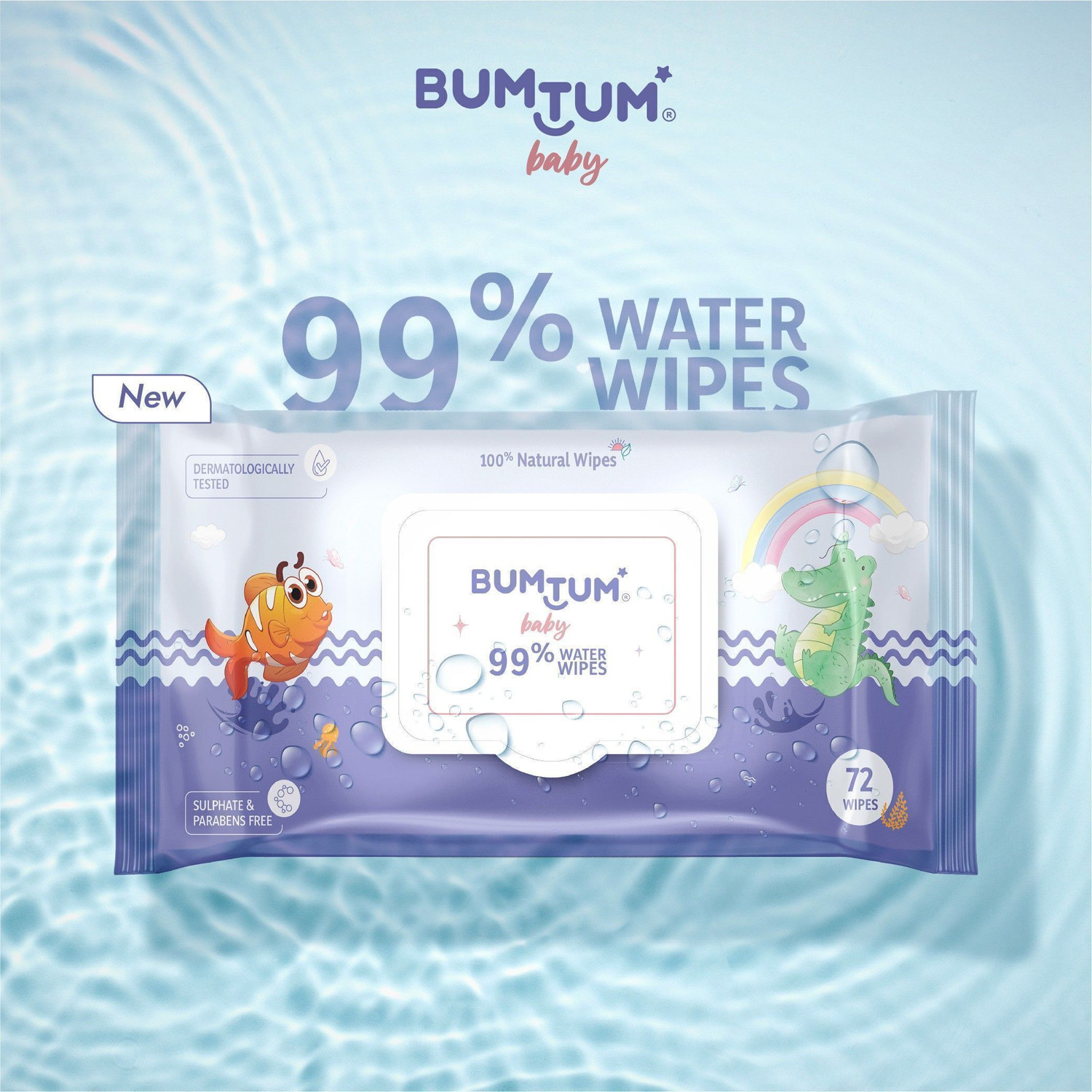 Image of Bumtum Bumtum Baby 99% Water Wet Wipes with Aloe Vera(216 Wipes) (Pack of 3)