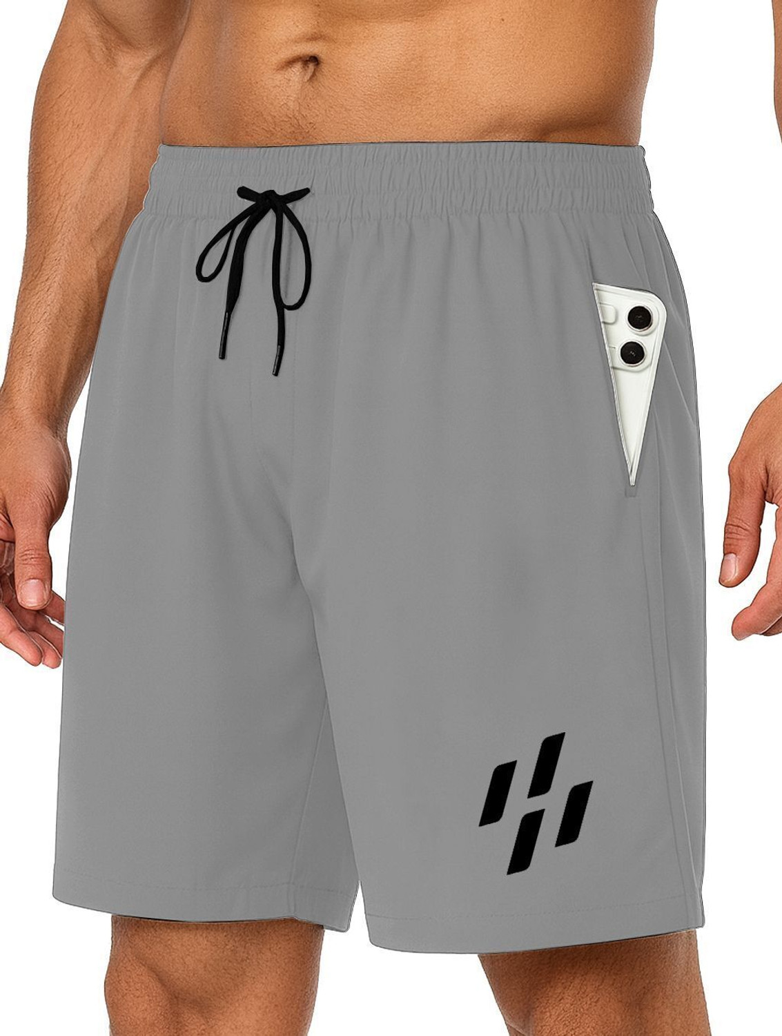 Image of ROYSTER CALLUS Printed Men Black, Grey Sports Shorts
