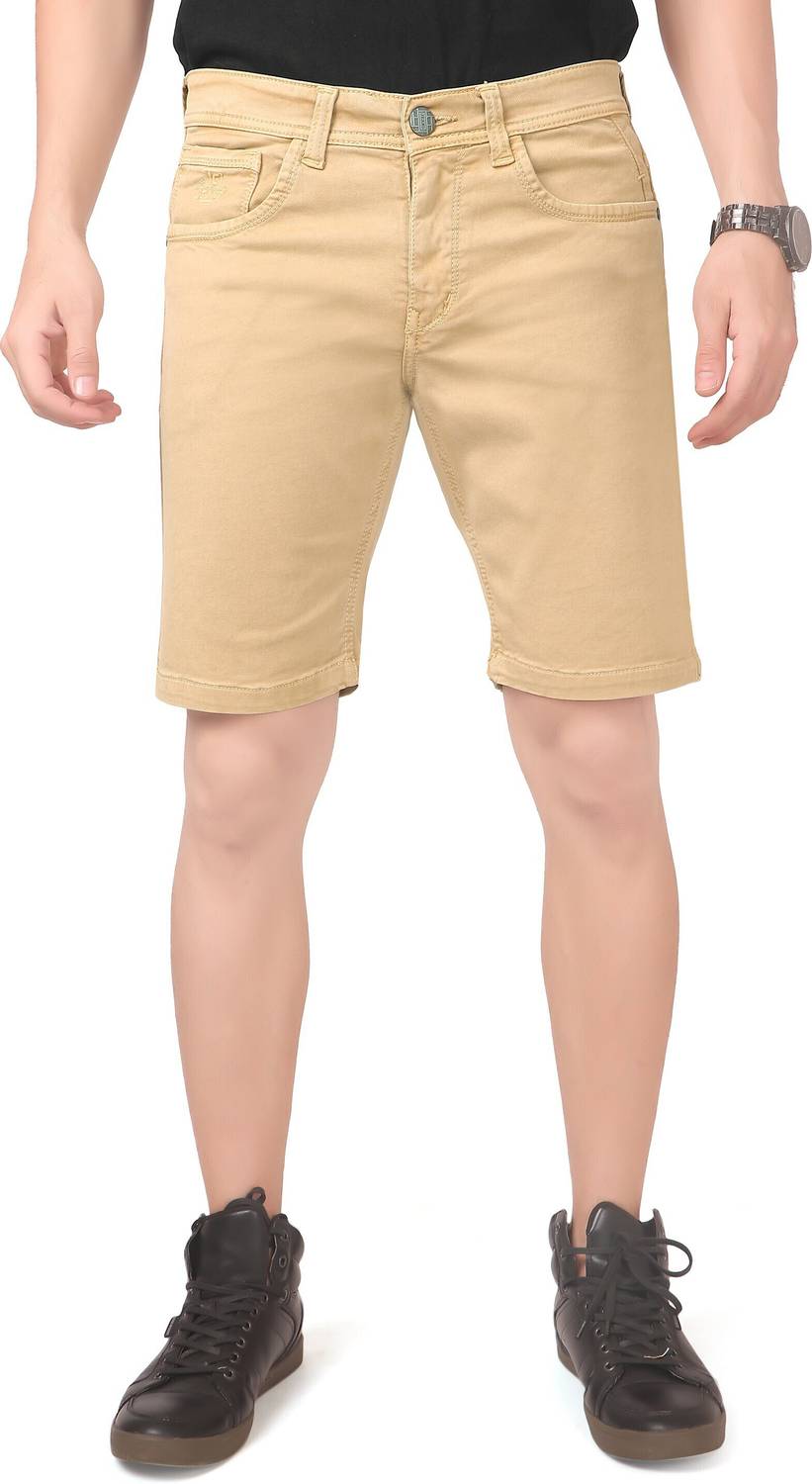 TCI Solid Men Beige Regular Shorts